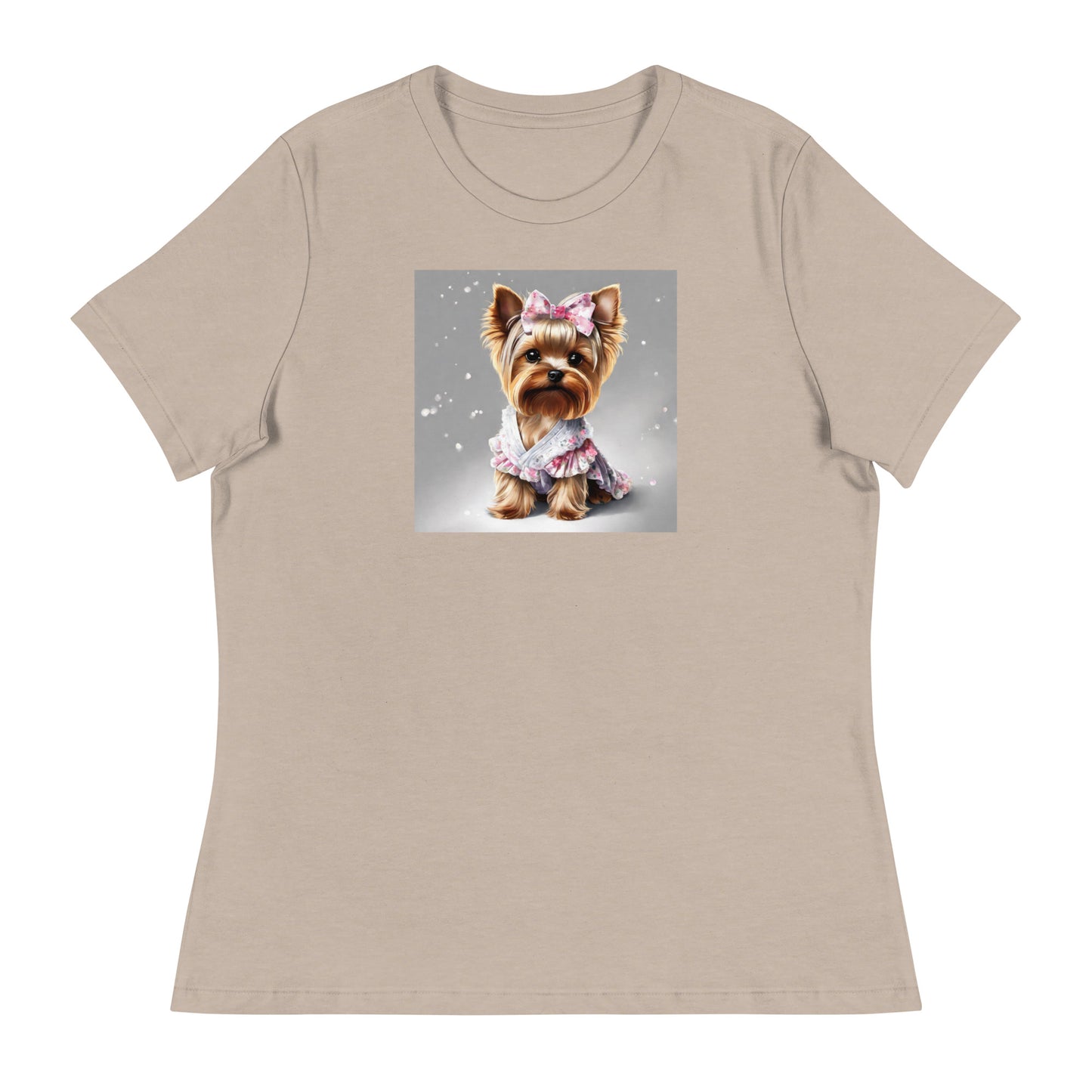 Yorkie Princess Women's Dog Lover T-Shirt Heather Stone