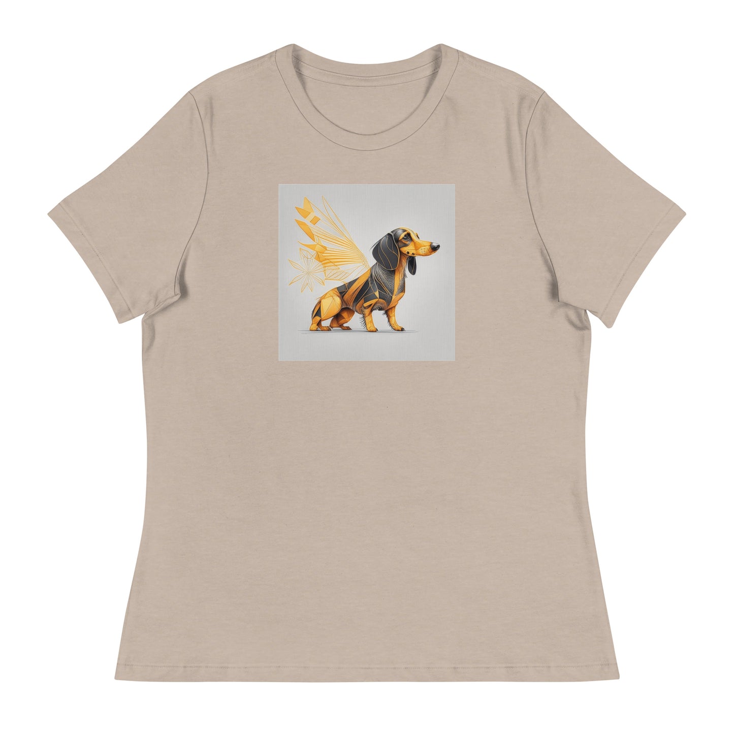 Dachshund with Wings Women's Dog Lover T-Shirt Heather Stone