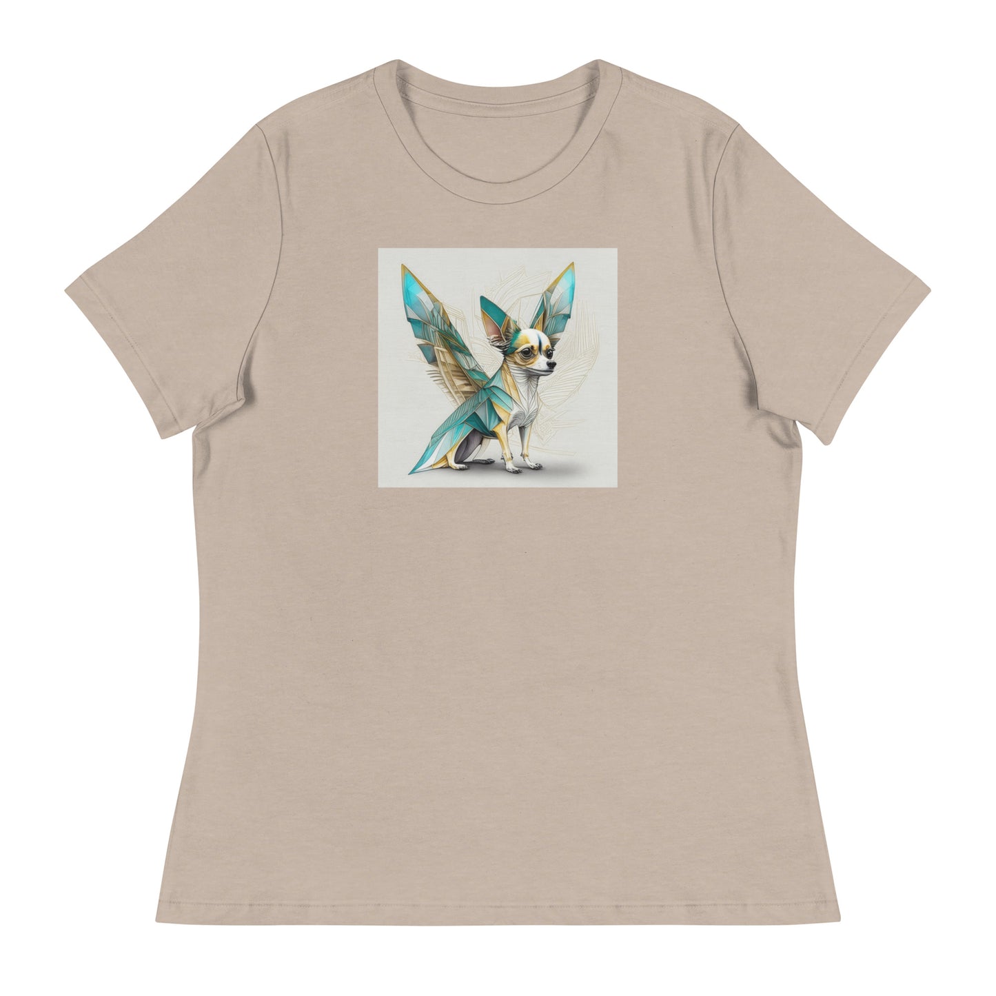 Chihuahua with Wings Women's Dog Lover T-Shirt Heather Stone