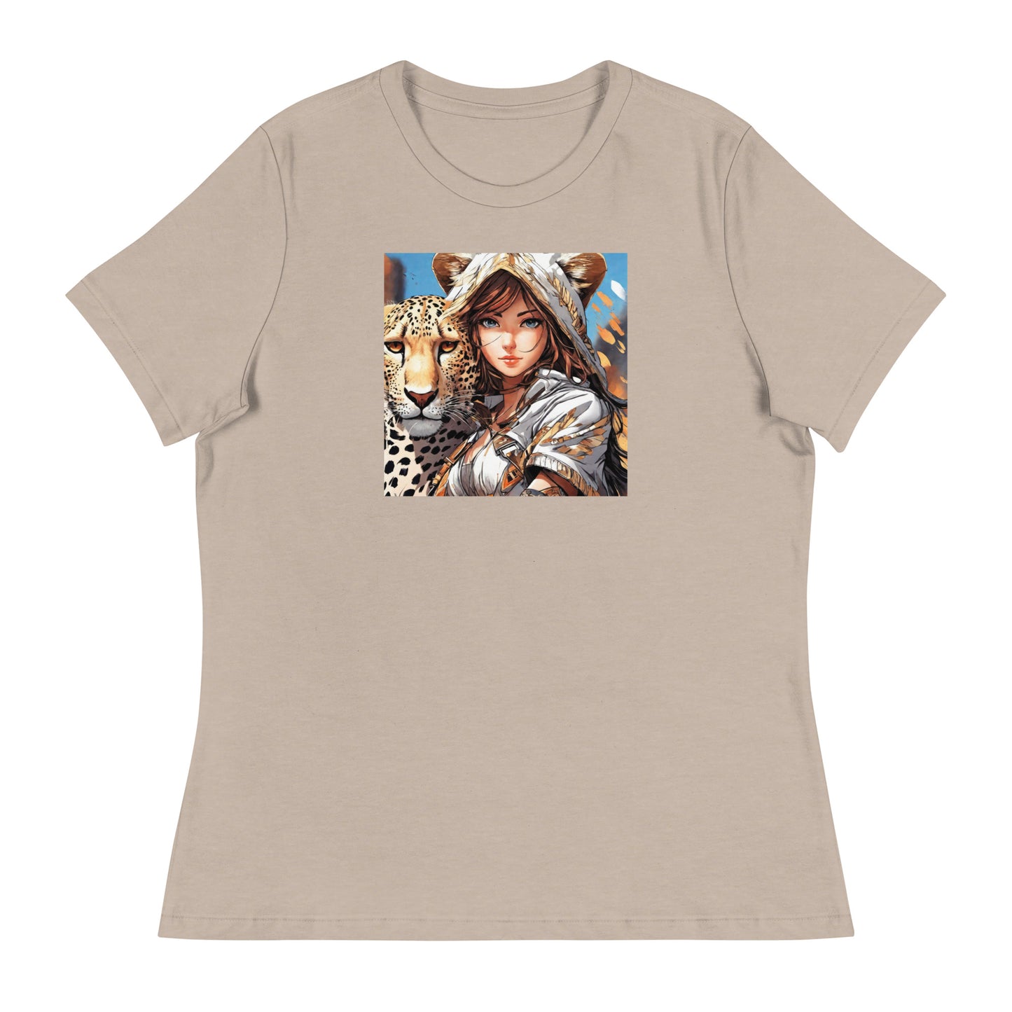 Leopard Queen Women's Anime T-Shirt Heather Stone