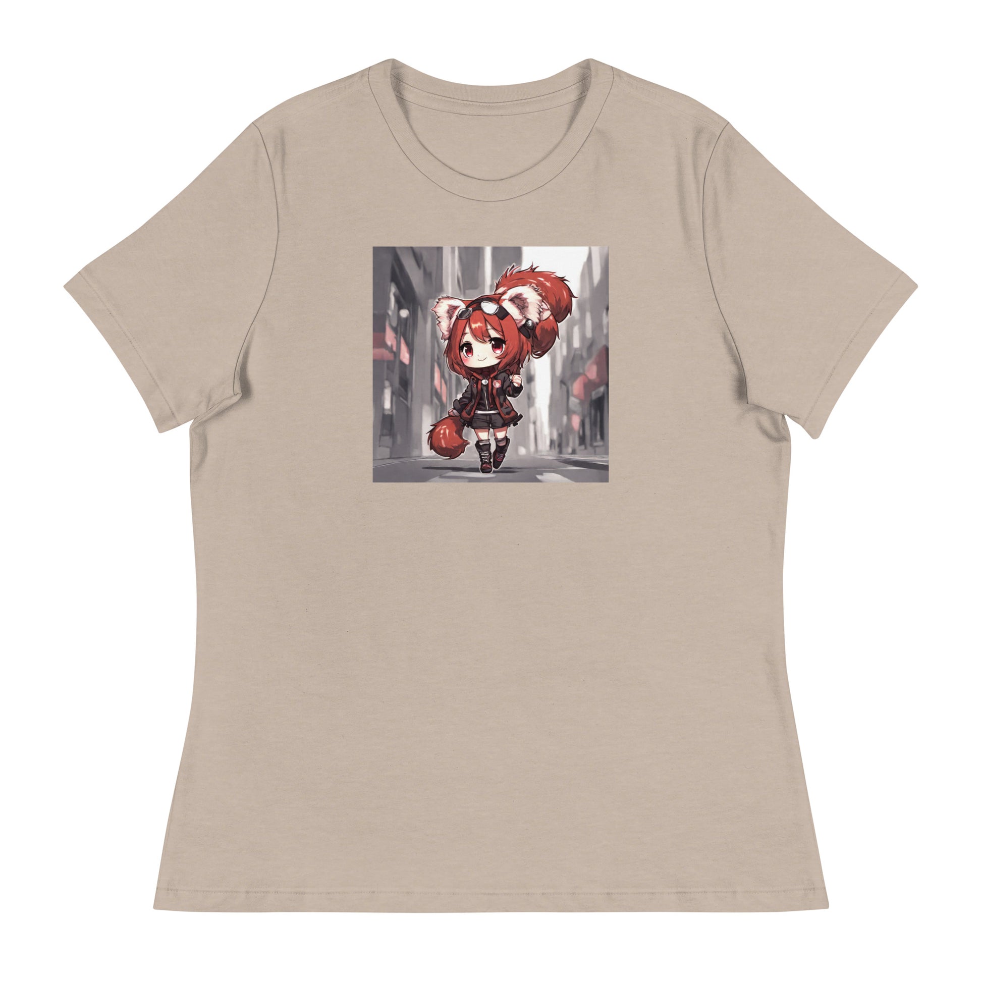 Red Panda Girl Women's Anime T-Shirt Heather Stone