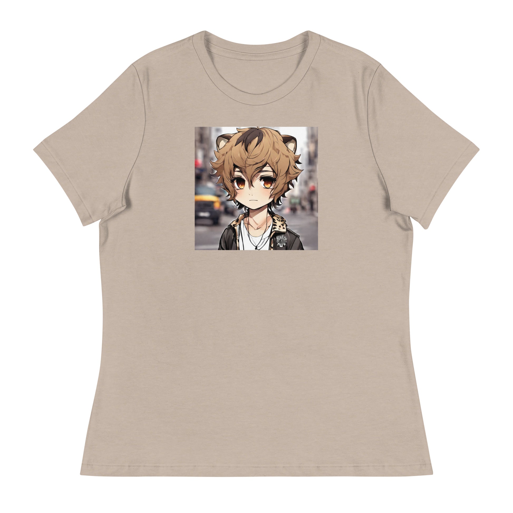 Leopard Boy Women's Anime T-Shirt Heather Stone