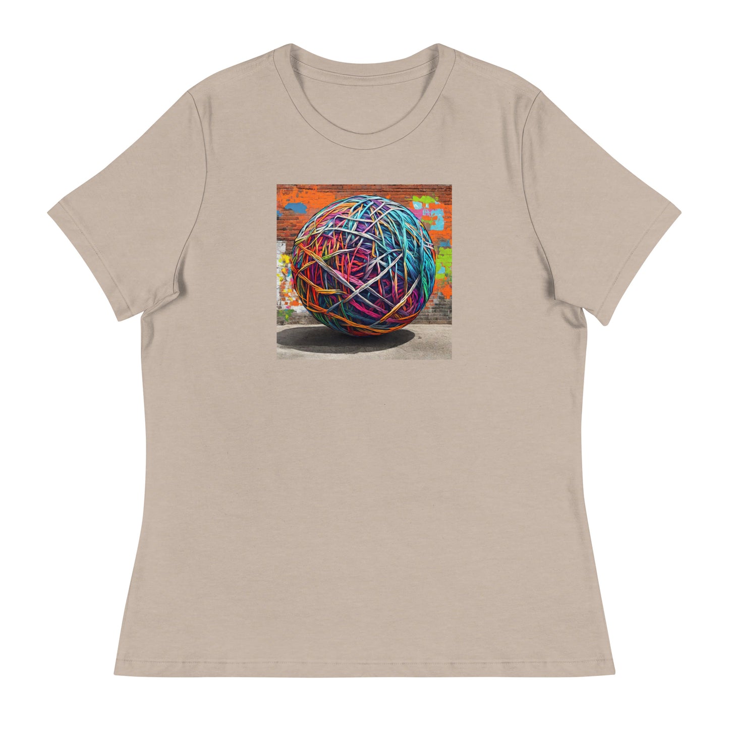 Ball of Yarn Women's Crochet and Knitting Lover T-Shirt Heather Stone