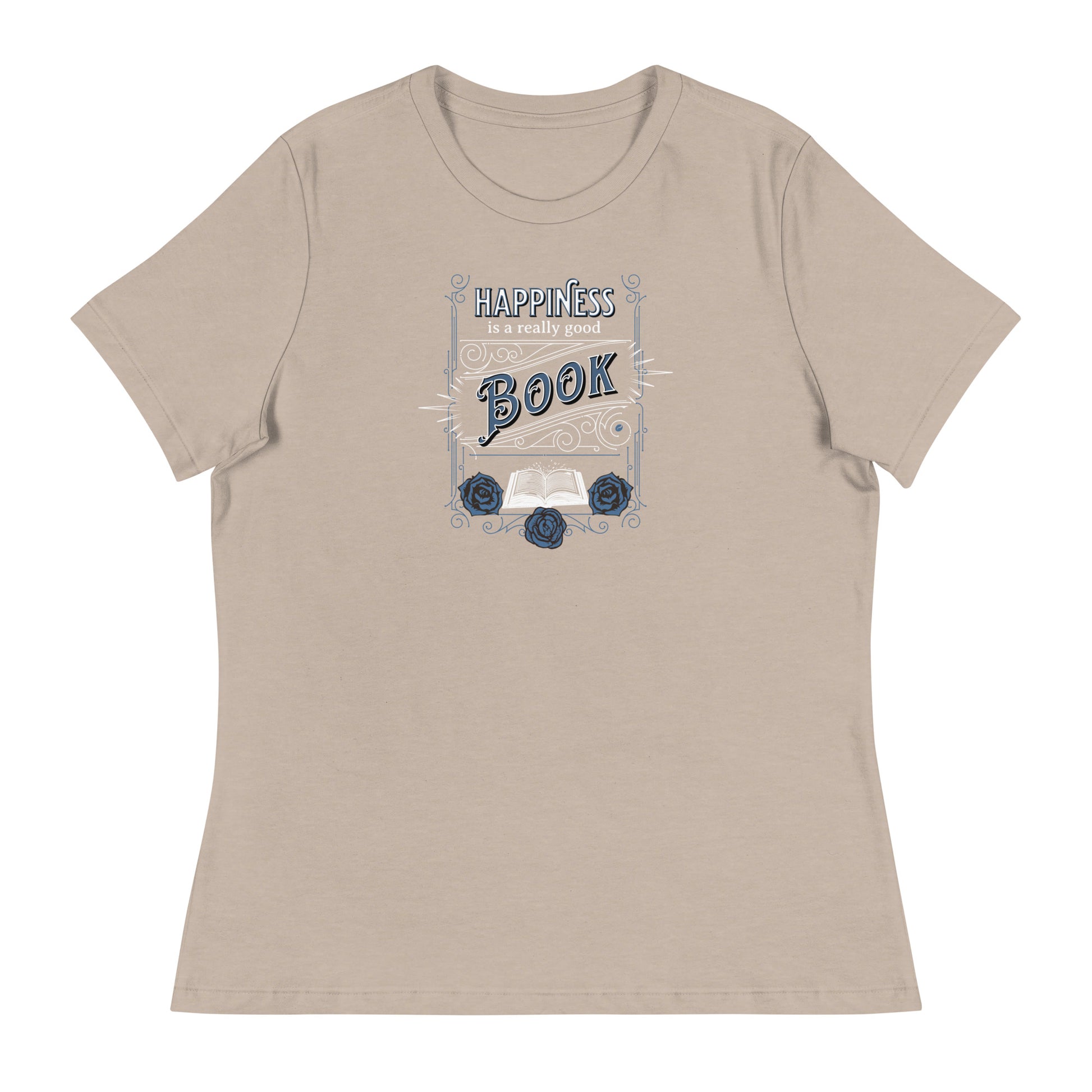 Happiness is a Really Good Book Women's Reader T-Shirt Heather Stone