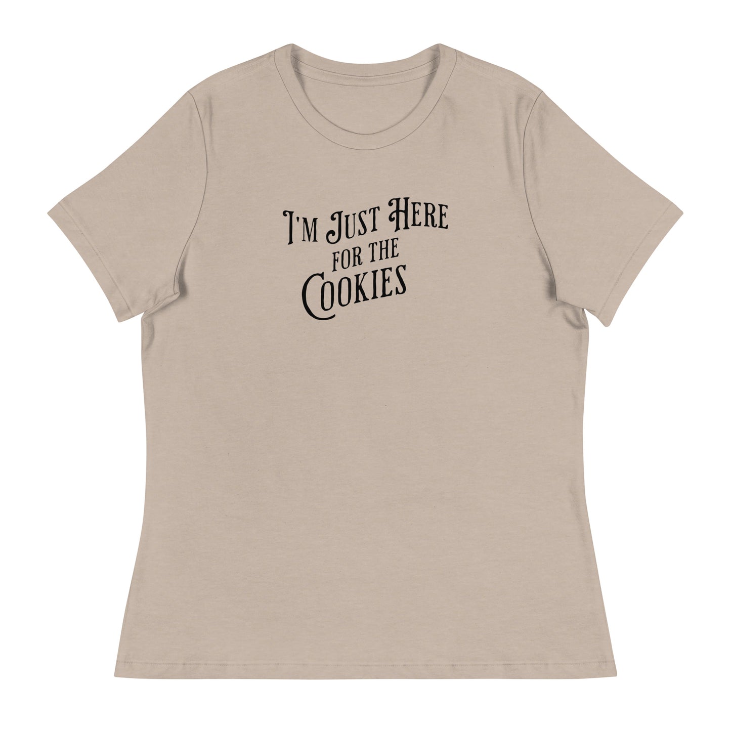 I'm Just Here for the Cookies Women's Christmas T-Shirt Heather Stone