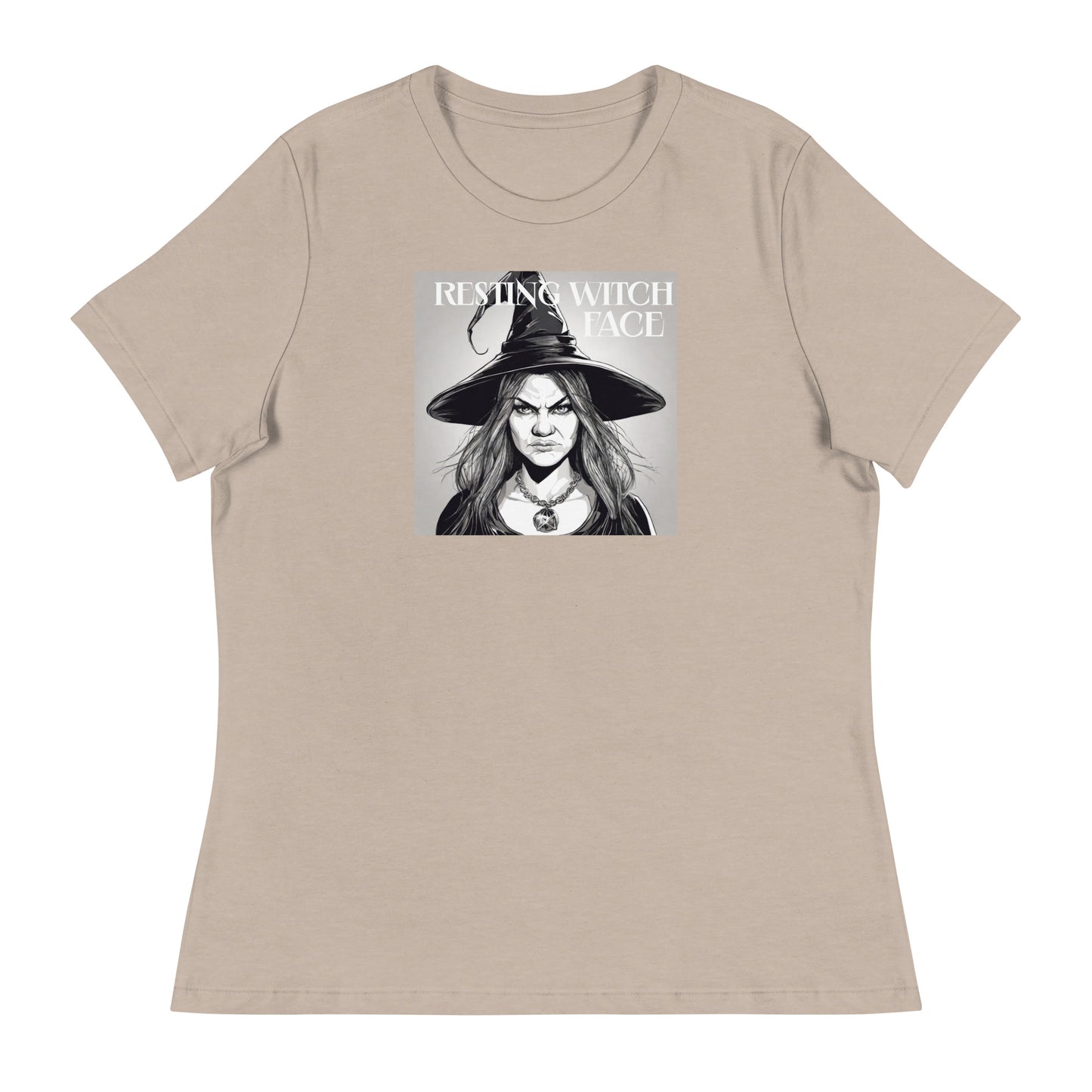 Resting Witch Face Women's Halloween T-Shirt Heather Stone