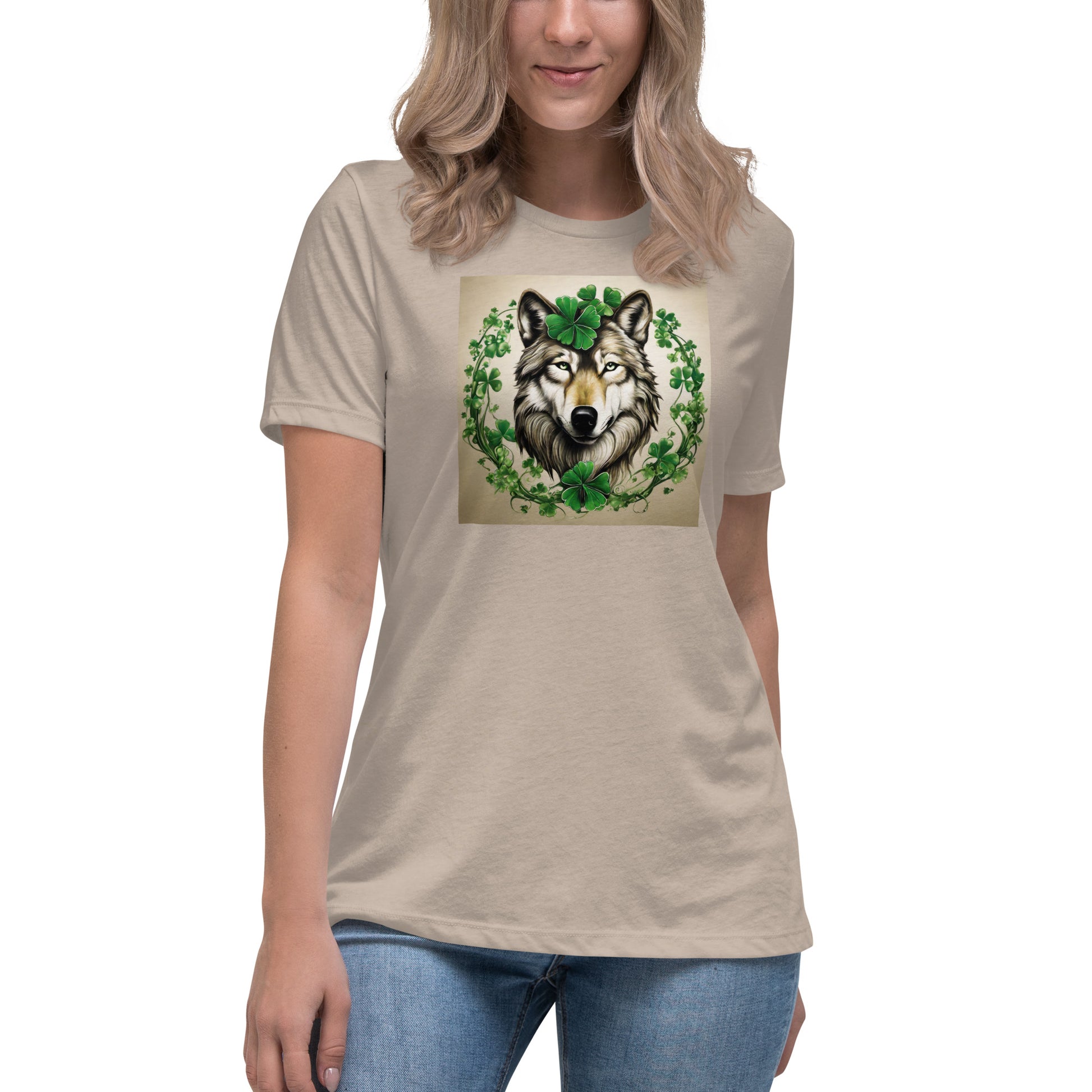 Wolf & Shamrocks Women's St Patrick's Day T-Shirt