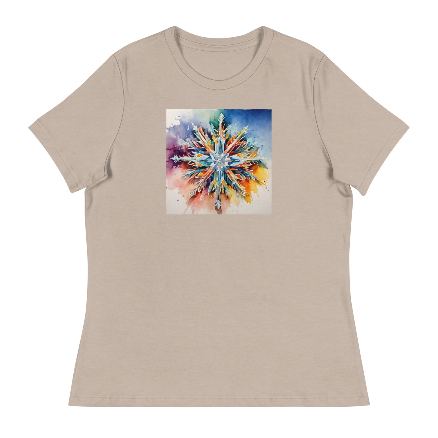 Colorful Snowflake Women's Christmas T-Shirt Heather Stone