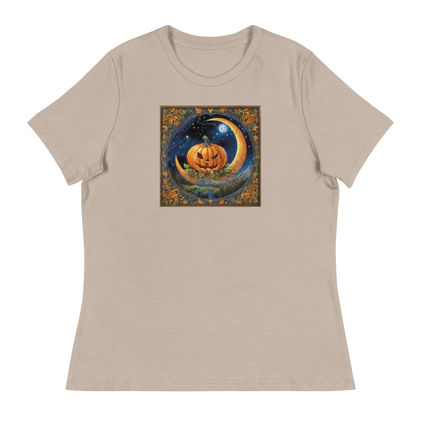 Jack O' Lantern Pumpkin Women's Halloween T-Shirt Heather Stone