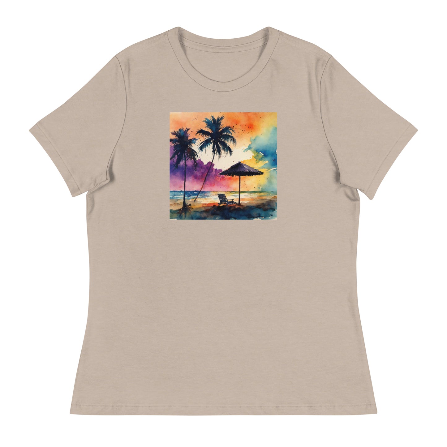 Beautiful Summer Paradise Women's Beach T-Shirt Heather Stone