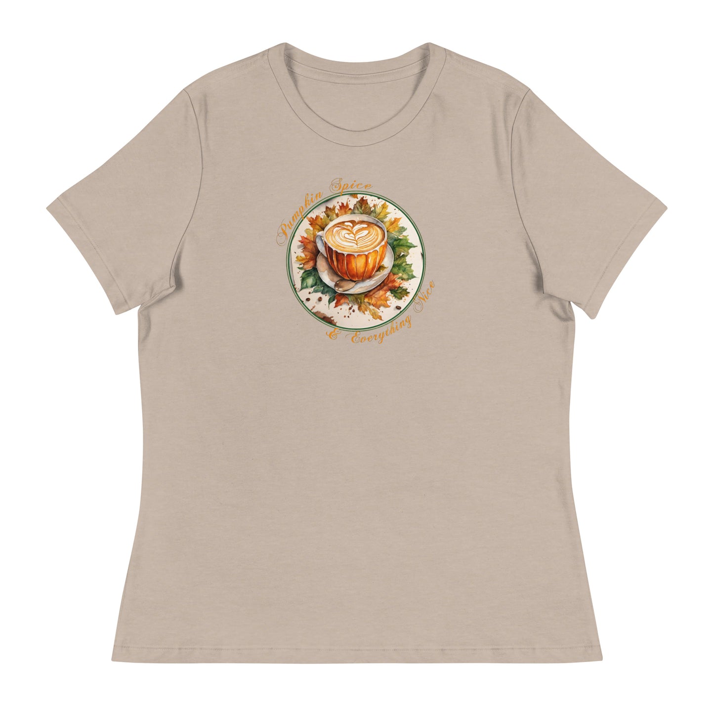 Pumpkin Spice & Everything Nice Women's Fall T-Shirt Heather Stone