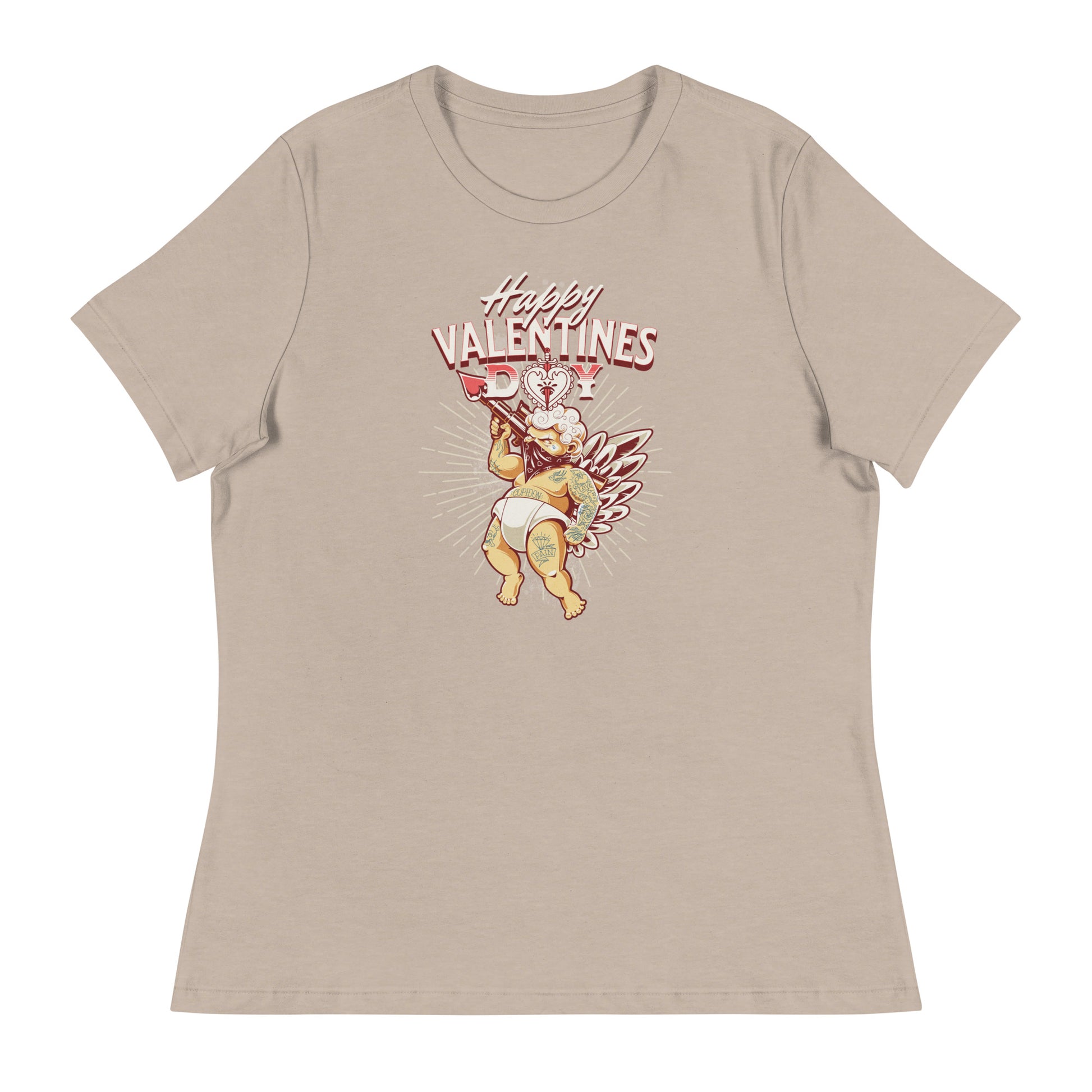 Inked Cupid Women's Valentine's Day T-Shirt Heather Stone