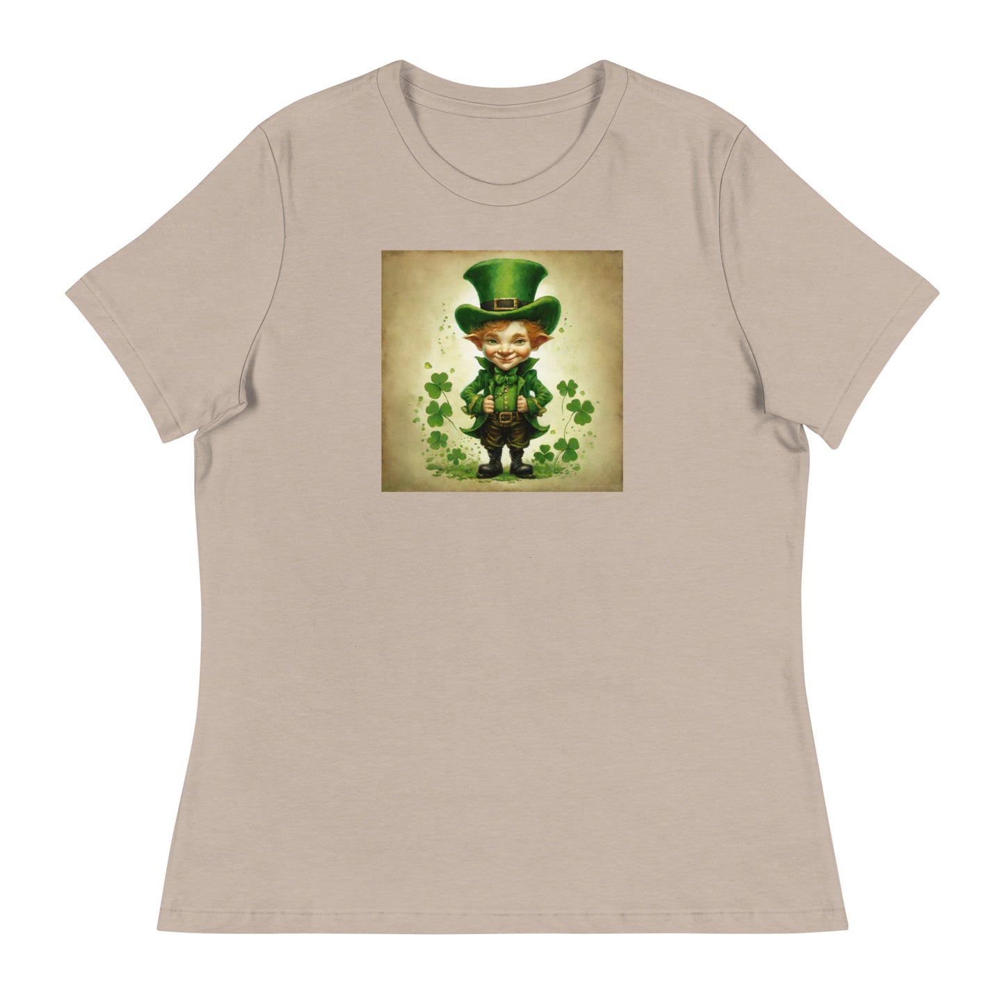 Cute Leprechaun Women's St Patrick's Day T-Shirt Heather Stone