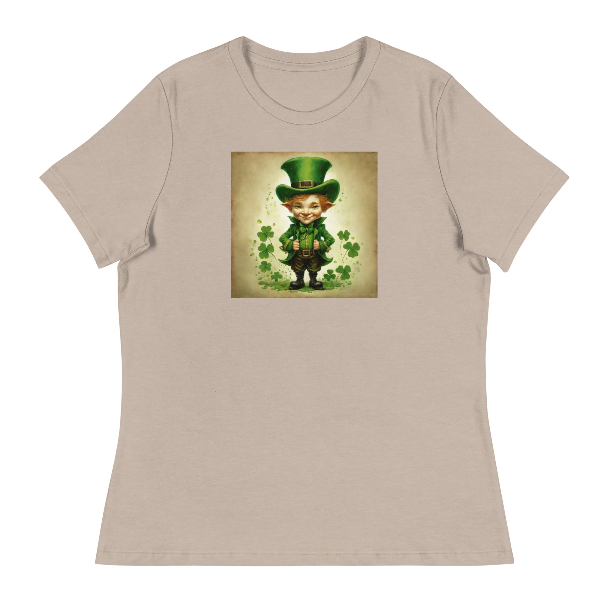 Cute Leprechaun Women's St Patrick's Day T-Shirt Heather Stone