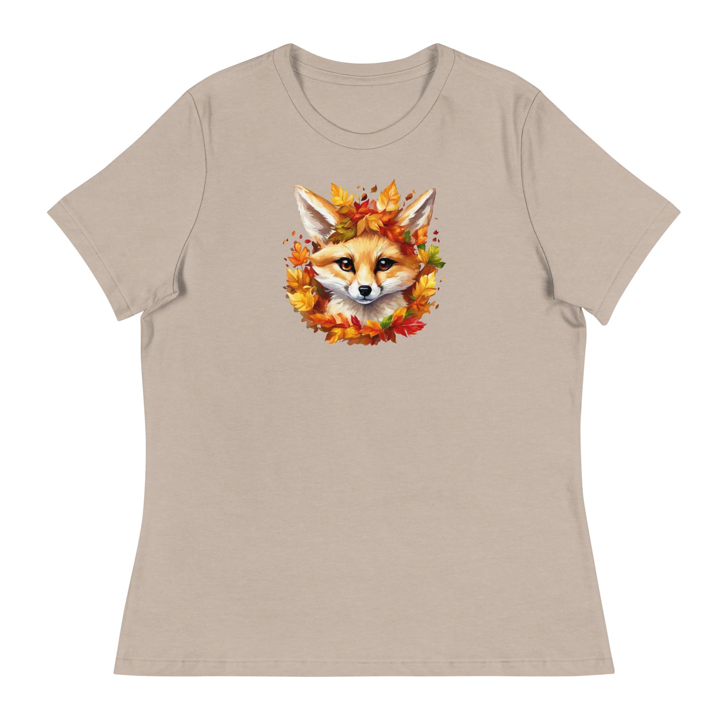 Autumn Fennec Fox Women's Fall T-Shirt Heather Stone