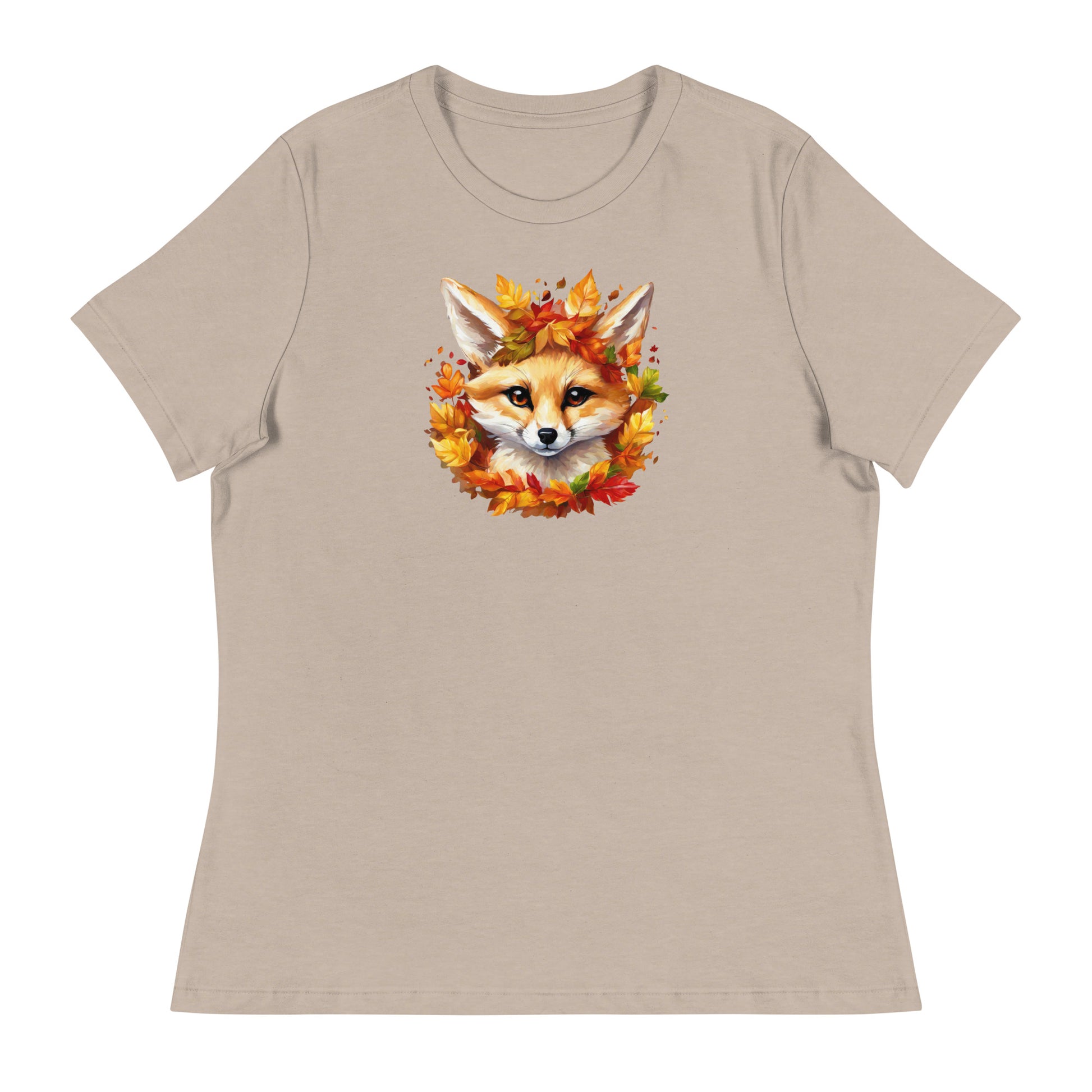 Autumn Fennec Fox Women's Fall T-Shirt Heather Stone