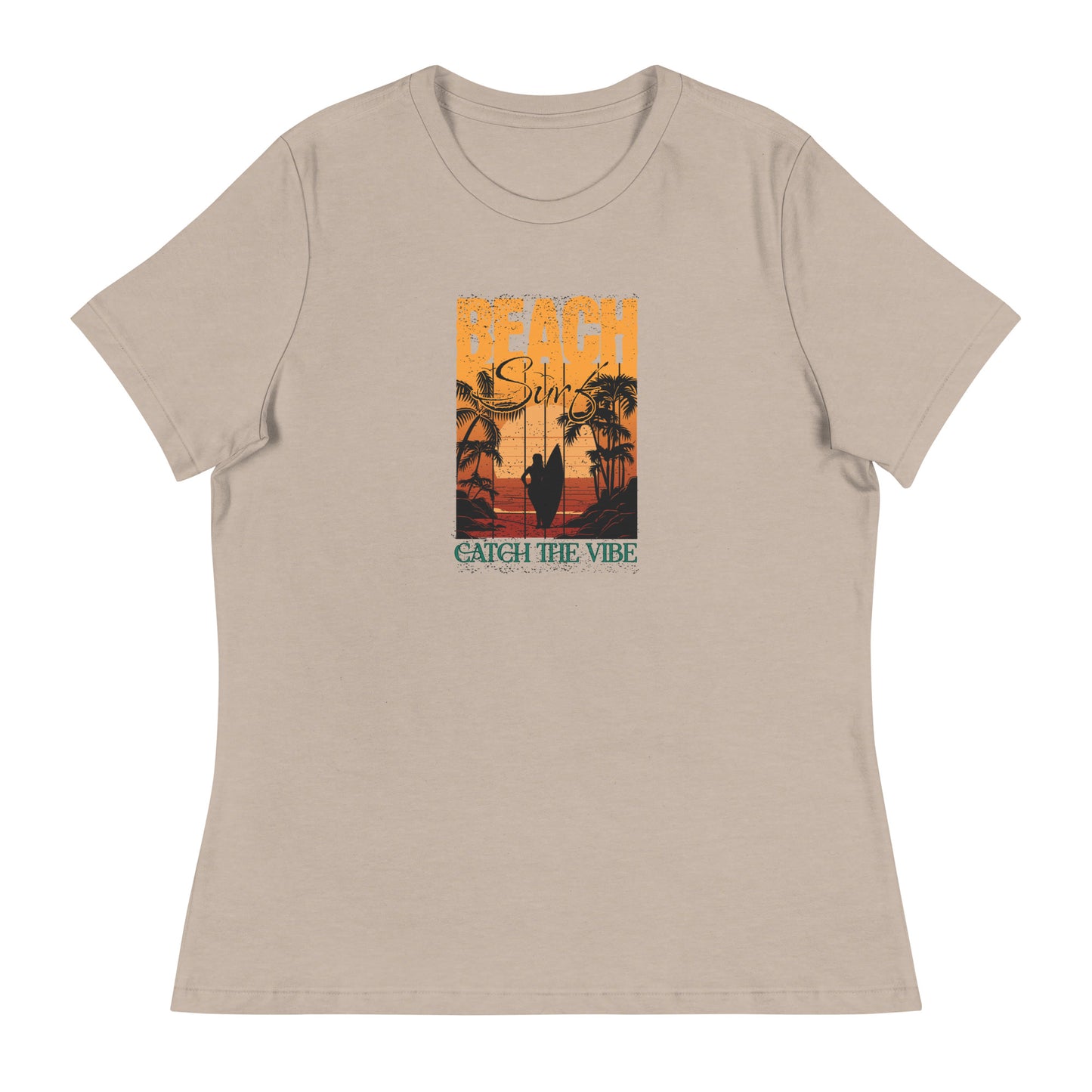 Catch the Vibe Surfing Women's T-Shirt Heather Stone