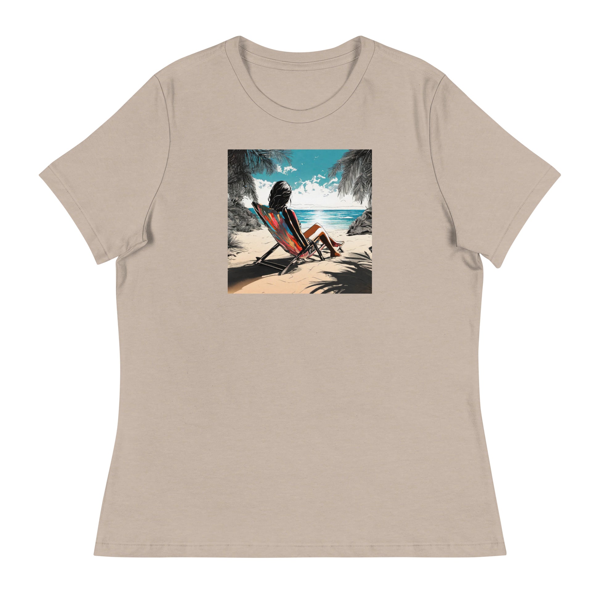 Relaxing on the Beach Women's Summer T-Shirt Heather Stone