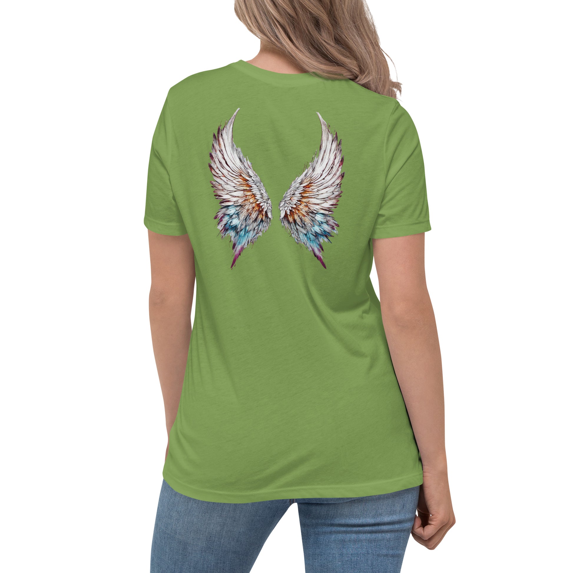 Colorful Angel Wings Women's T-Shirt Leaf