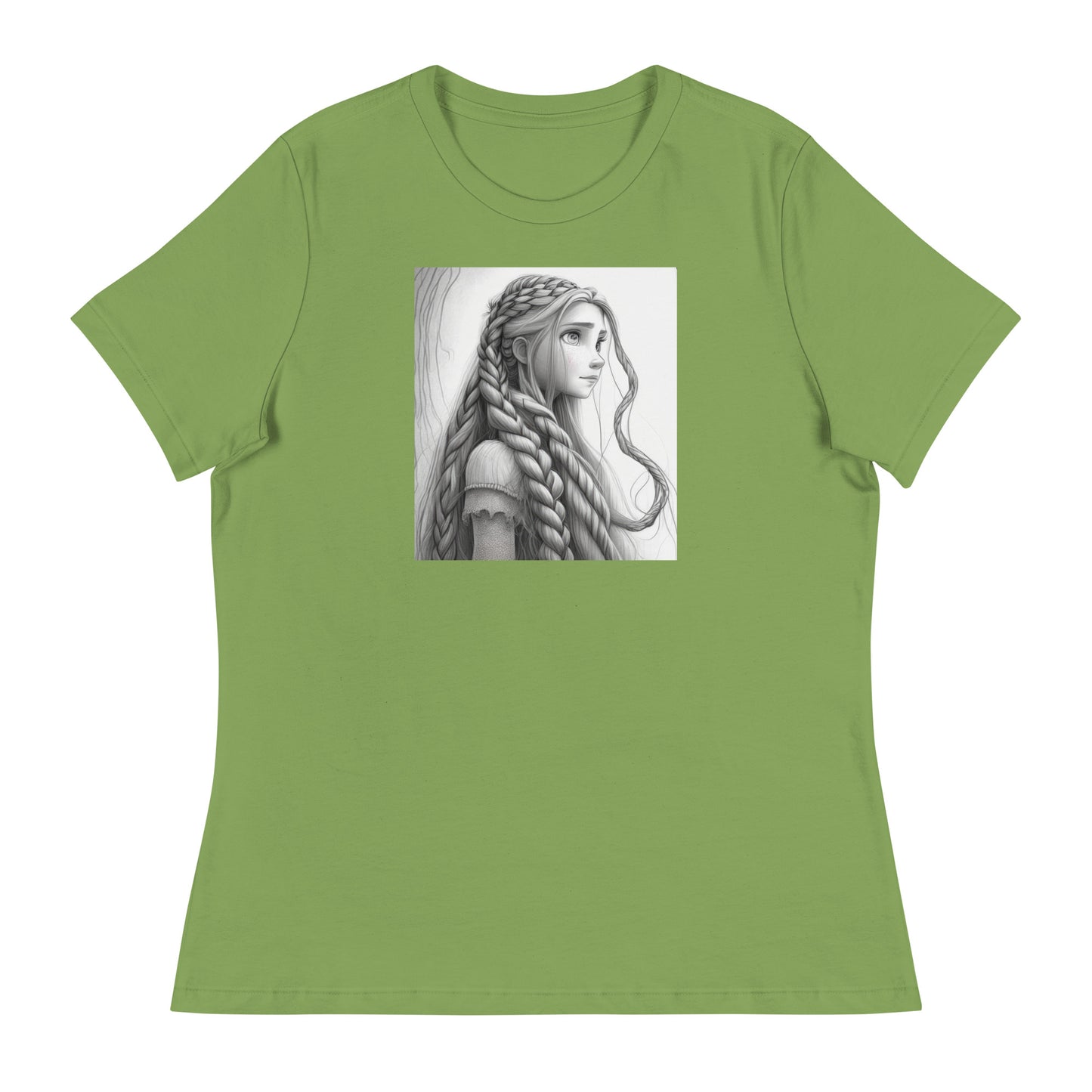 Rapunzel Sketch Women's Fairy Tale T-Shirt Leaf