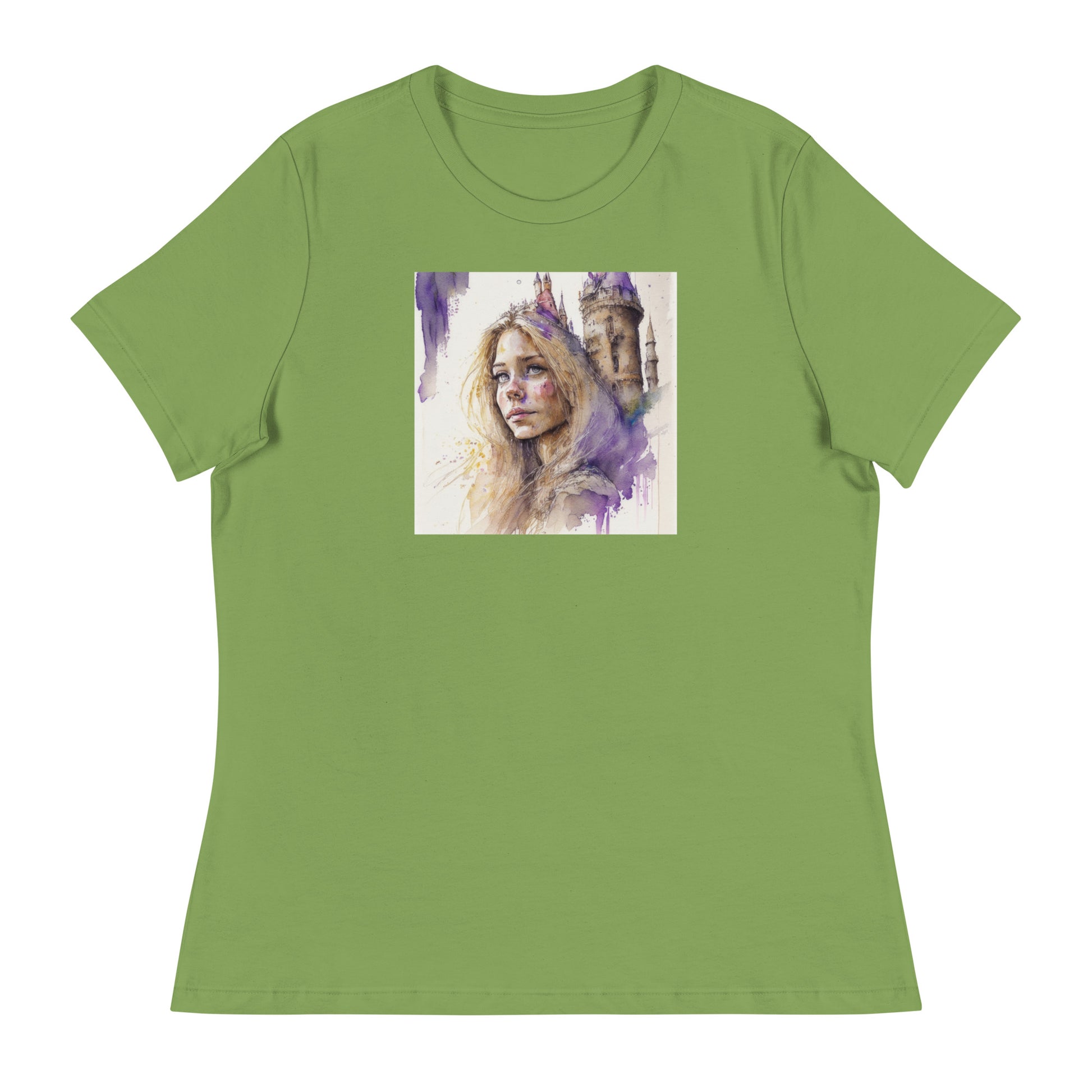 Rapunzel & The Tower Women's Fairy Tale Graphic Tee Leaf