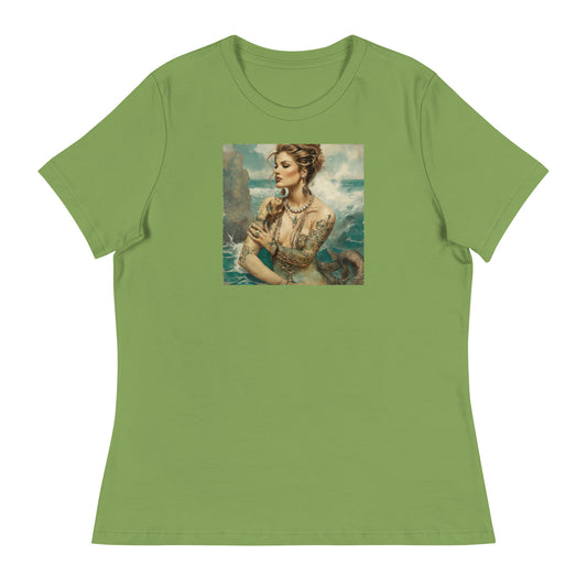 Mermaid with Tattoos Women's T-Shirt Leaf