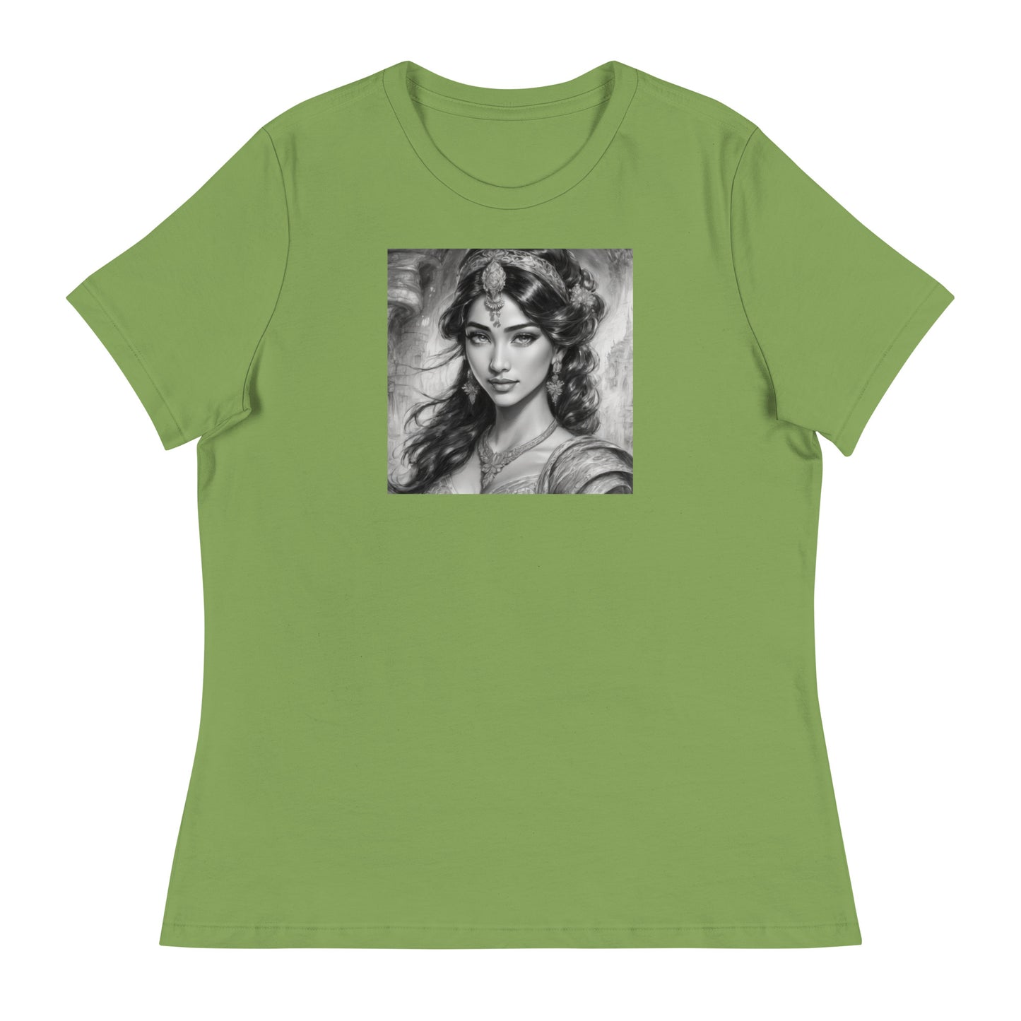 Princess Jasmine Pencil Sketch Women's T-Shirt Leaf