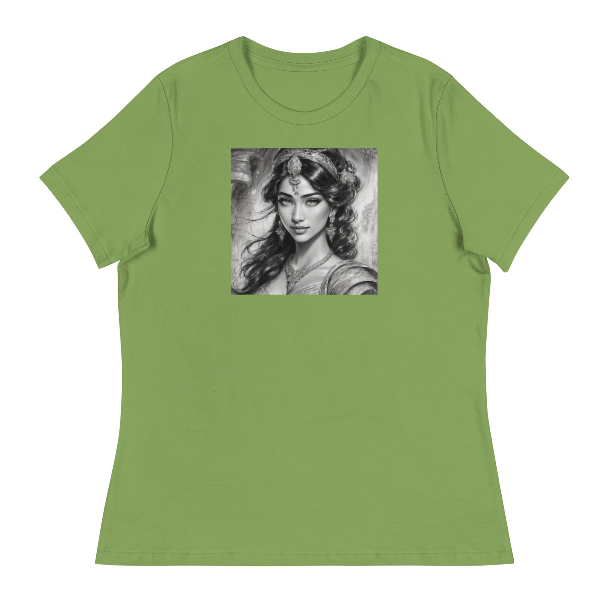 Princess Jasmine Pencil Sketch Women's T-Shirt Leaf