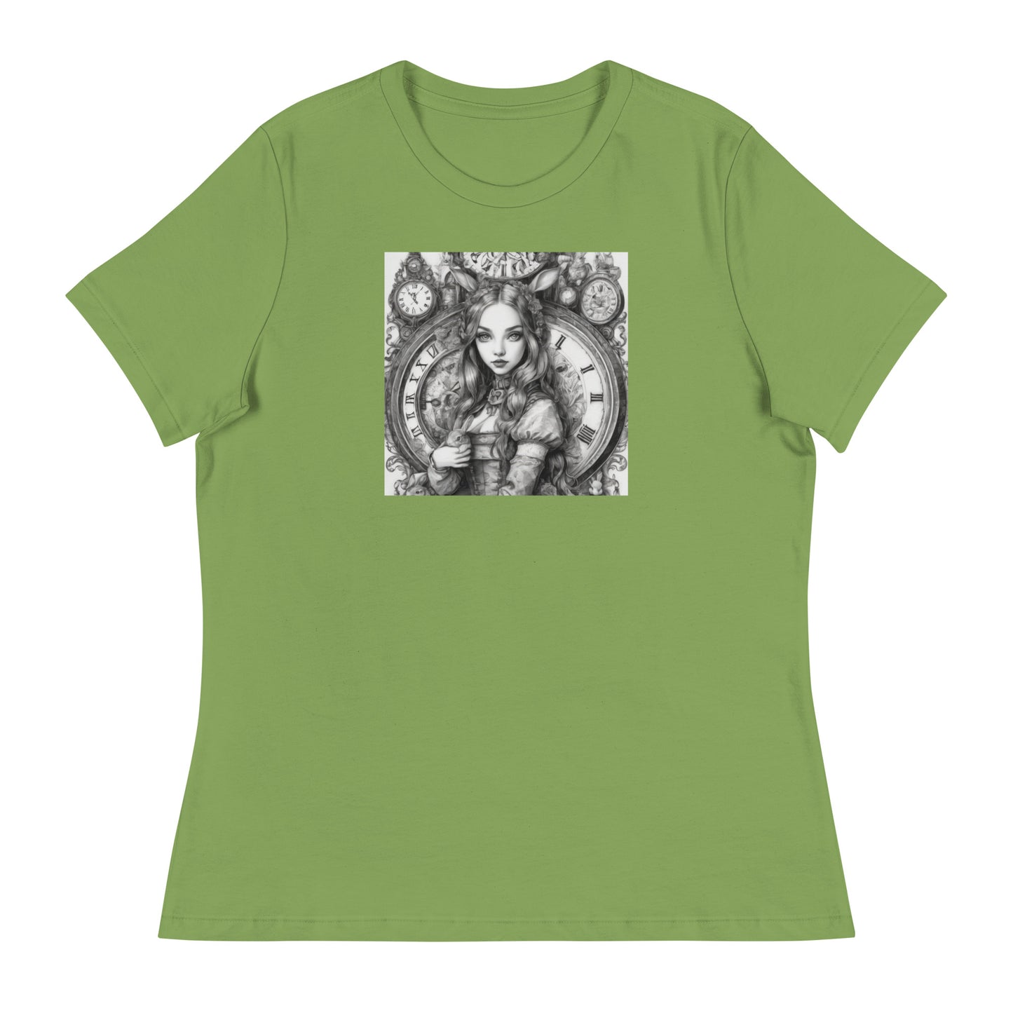 Alice in Wonderland Clockwork Women's T-Shirt Leaf