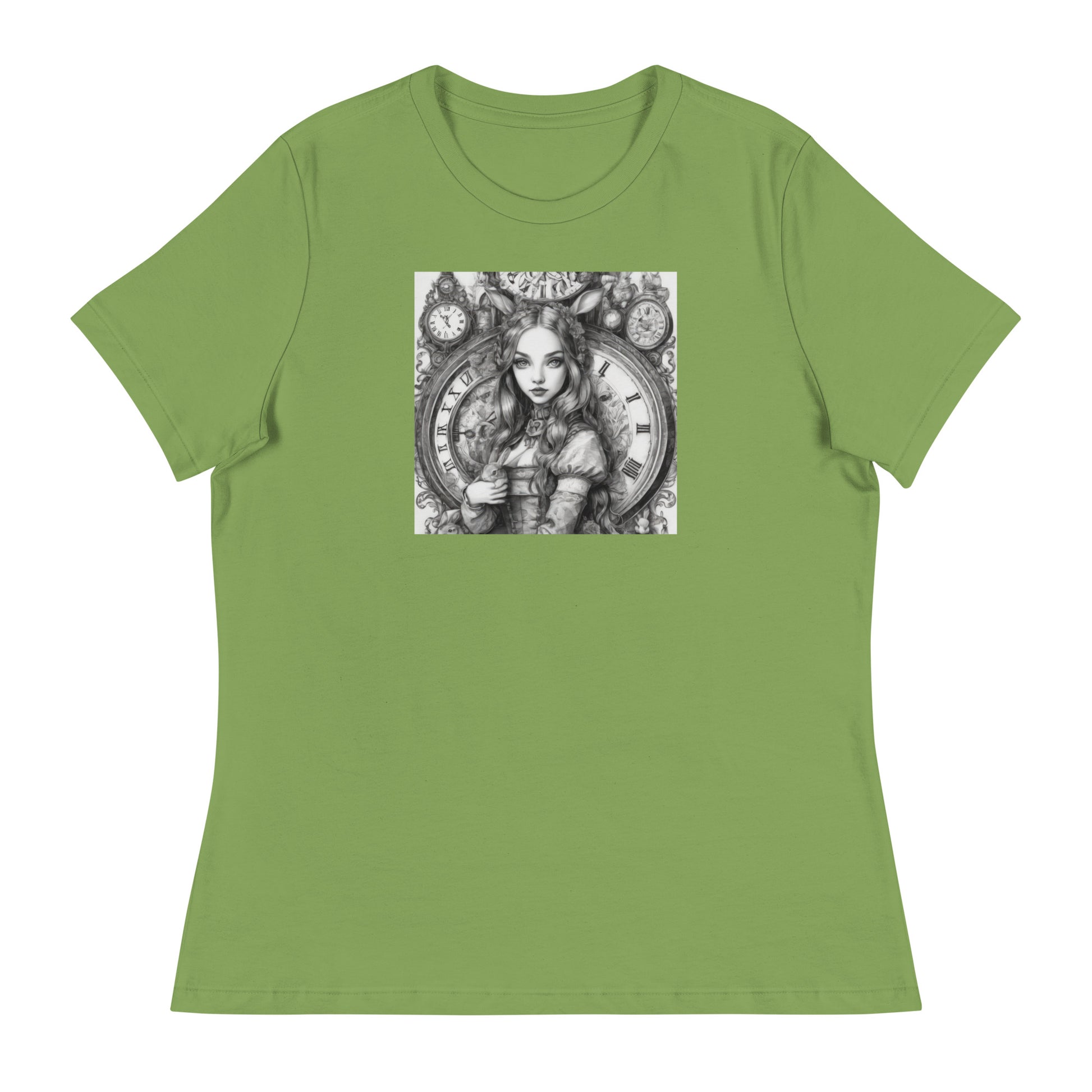 Alice in Wonderland Clockwork Women's T-Shirt Leaf