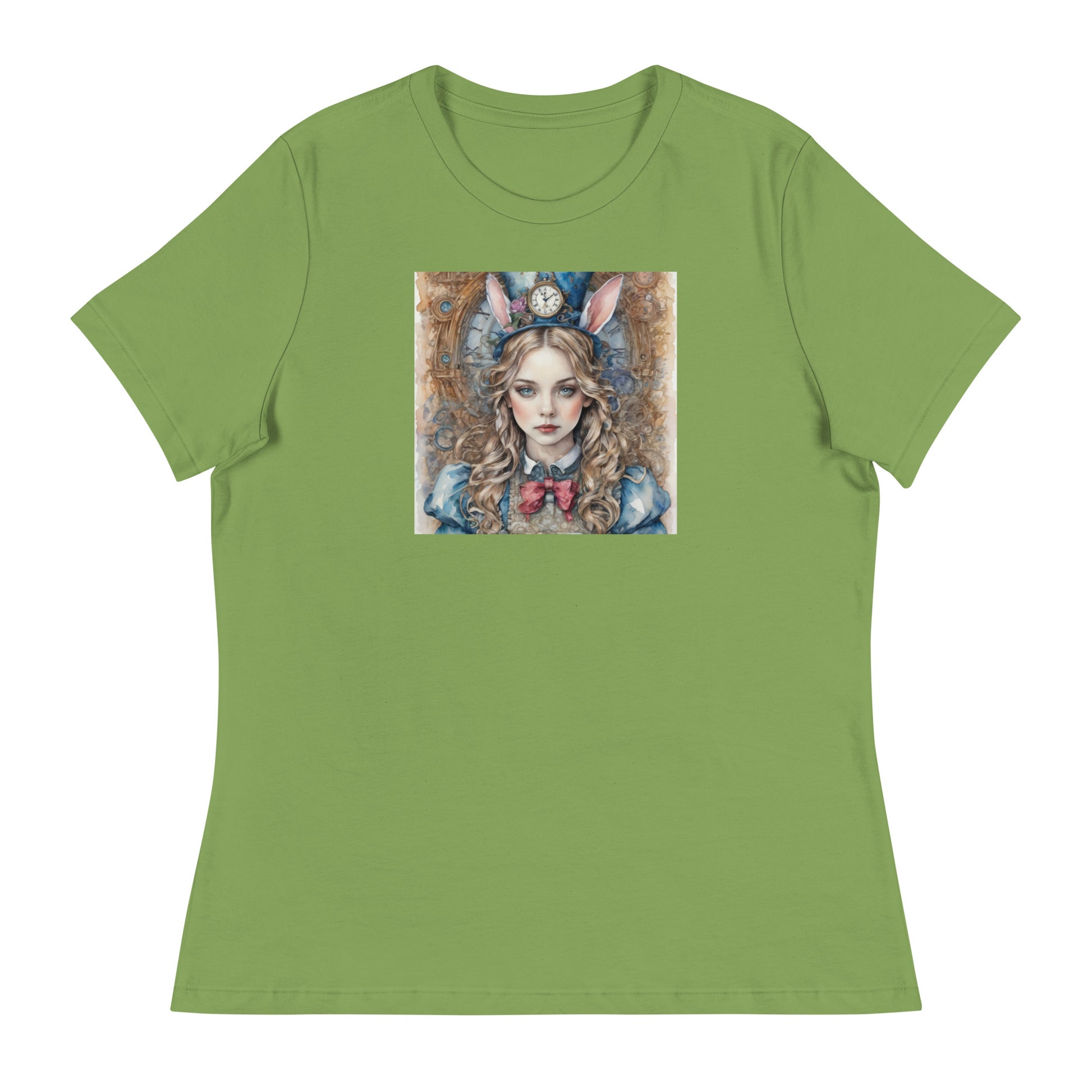 Alice in Wonderland with Bunny Ears Women's T-Shirt Leaf