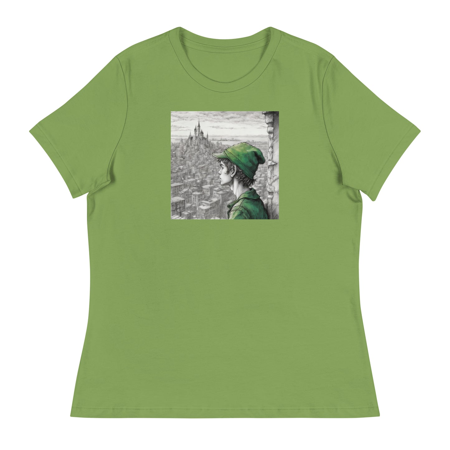 Peter Pan Overlooking the City Women's T-Shirt Leaf