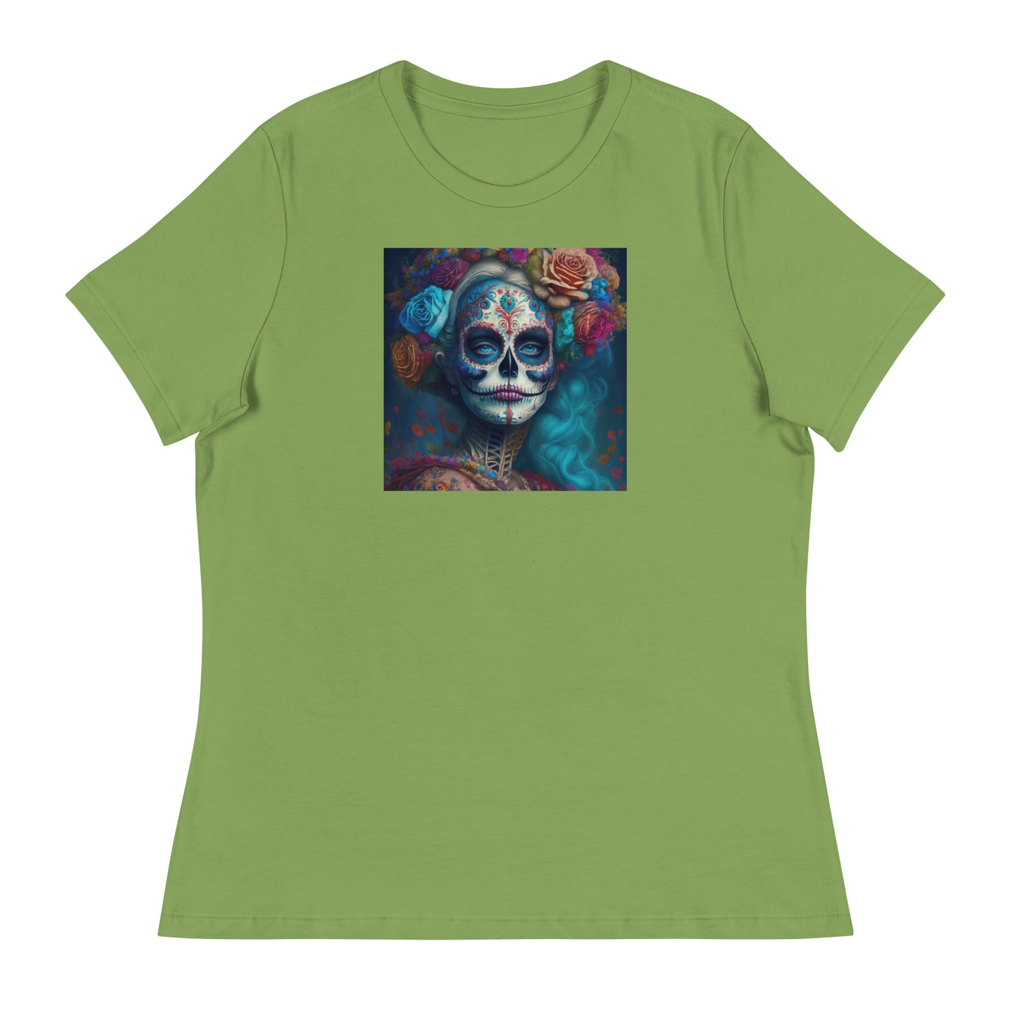 Day of the Dead Makeup Princess Women's T-Shirt Leaf