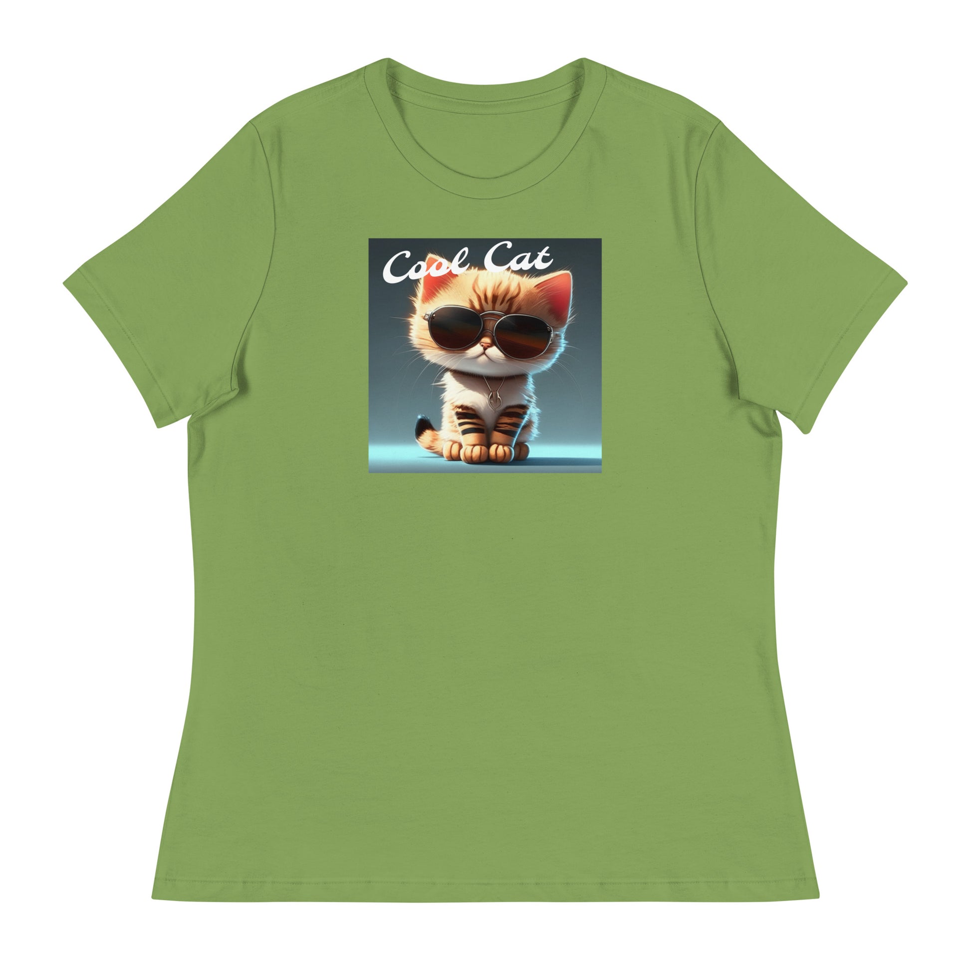 Cool Cat Women's Funny T-Shirt Leaf