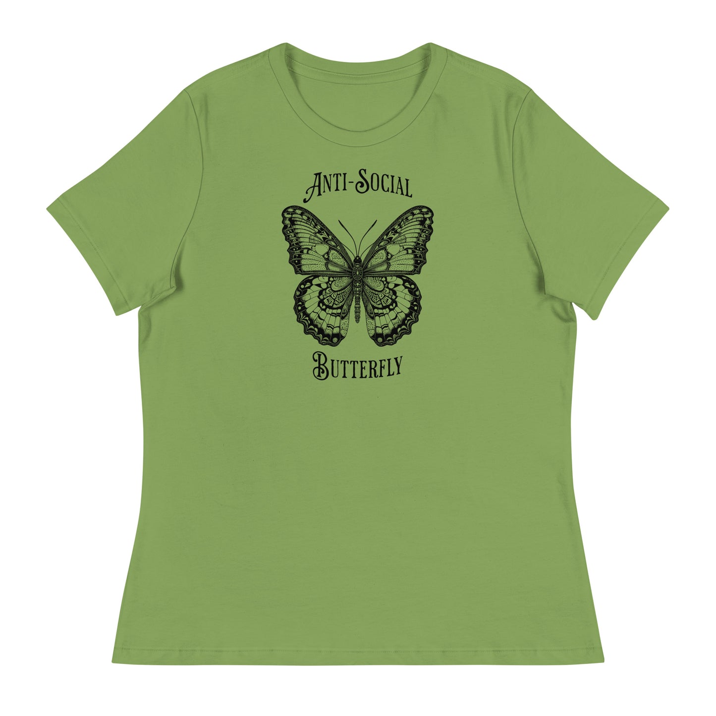 Anti-Social Butterfly Women's Funny T-Shirt Leaf