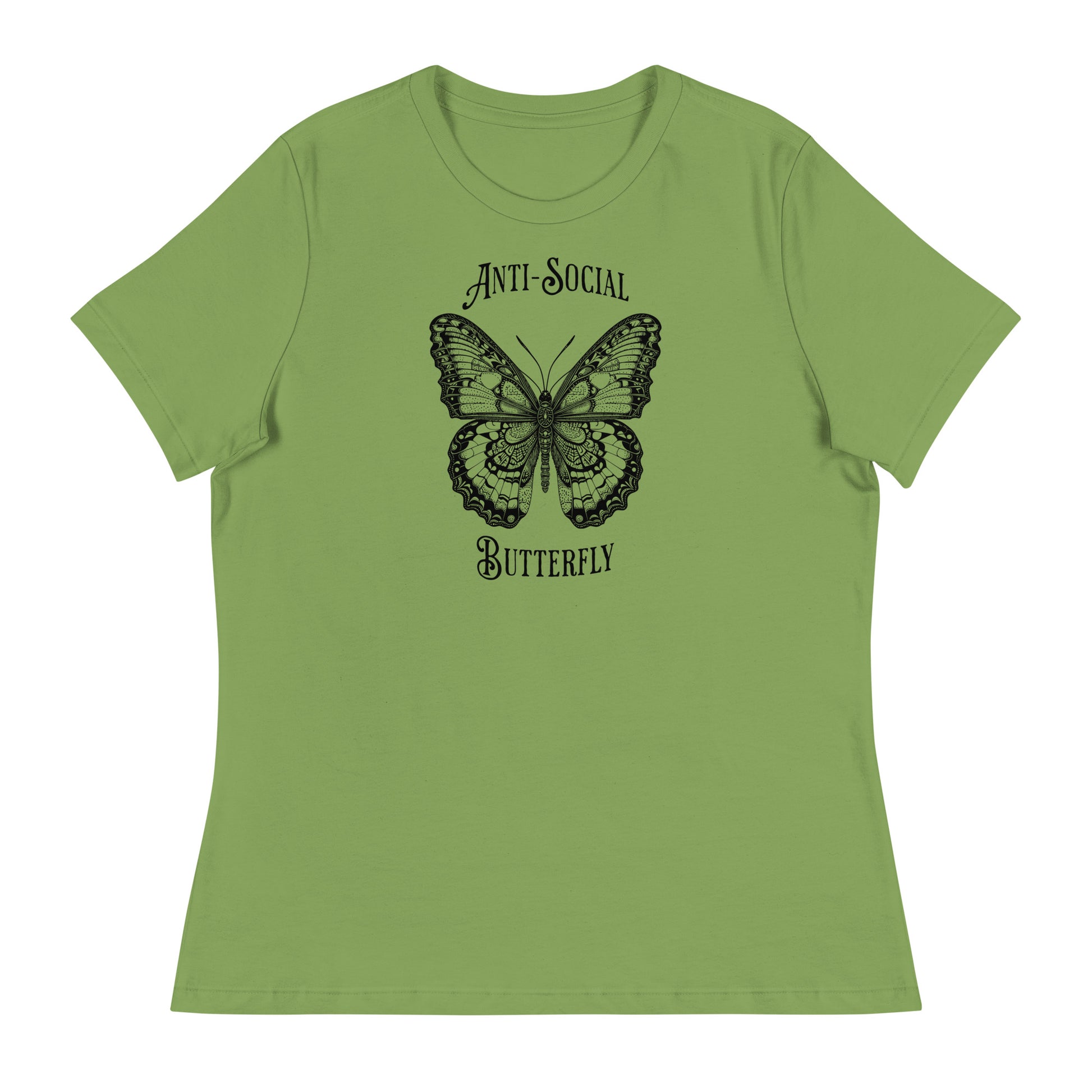 Anti-Social Butterfly Women's Funny T-Shirt Leaf