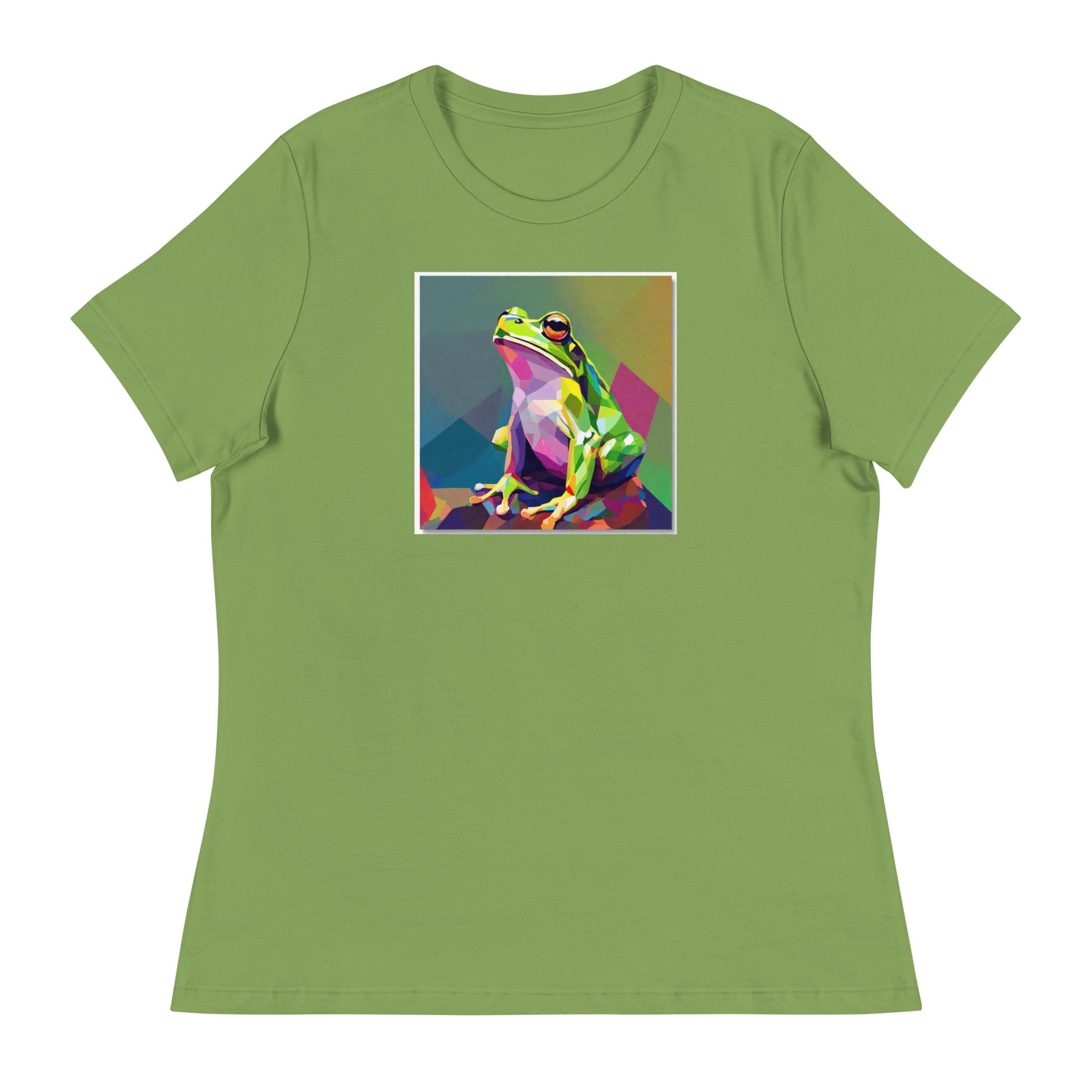 Geometric Frog Women's Animal T-Shirt Leaf