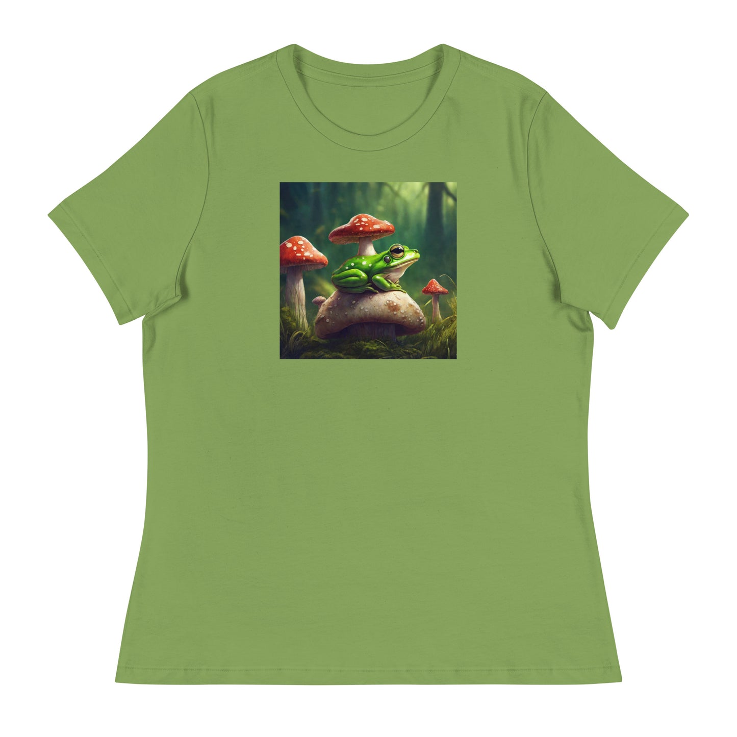 Frog & Mushrooms Women's Animal T-Shirt Leaf