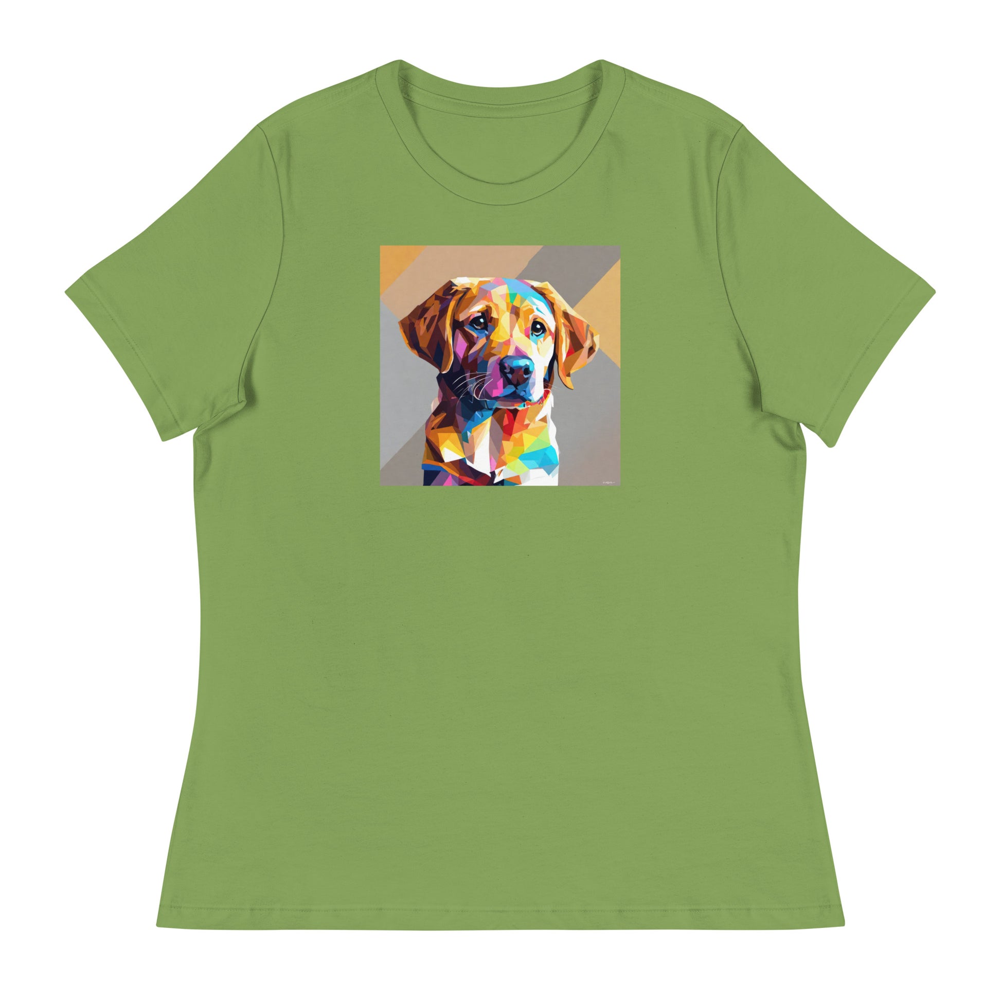 Geometric Golden Lab Women's Animal Lover T-Shirt Leaf