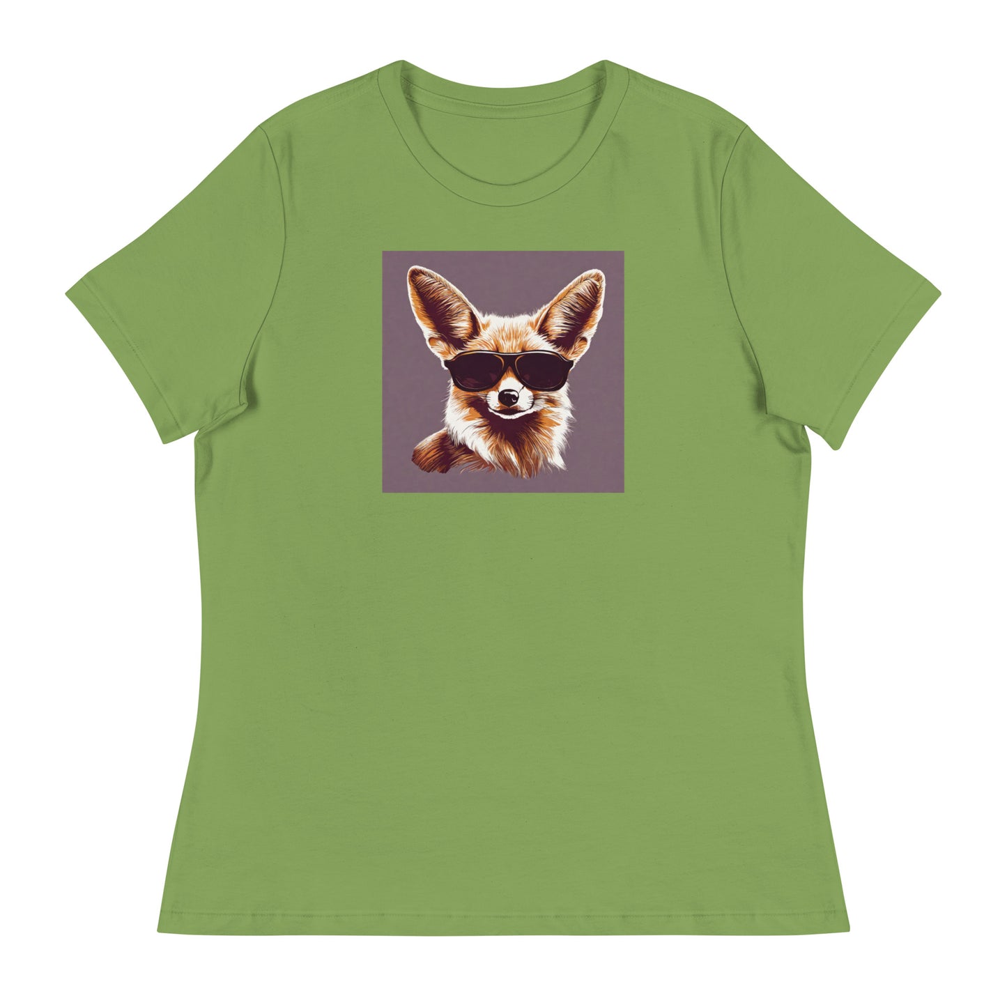 Fennec Fox in Shades Women's Animal Lover T-Shirt Leaf