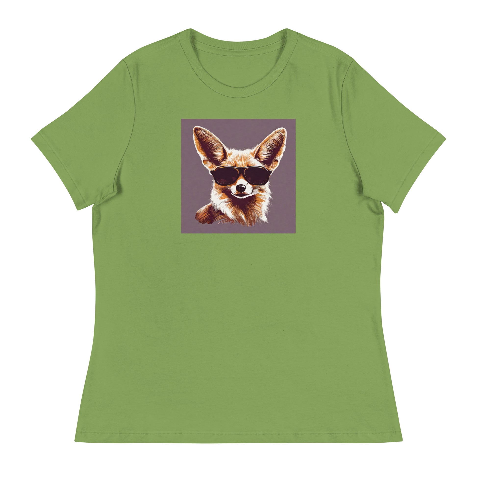 Fennec Fox in Shades Women's Animal Lover T-Shirt Leaf