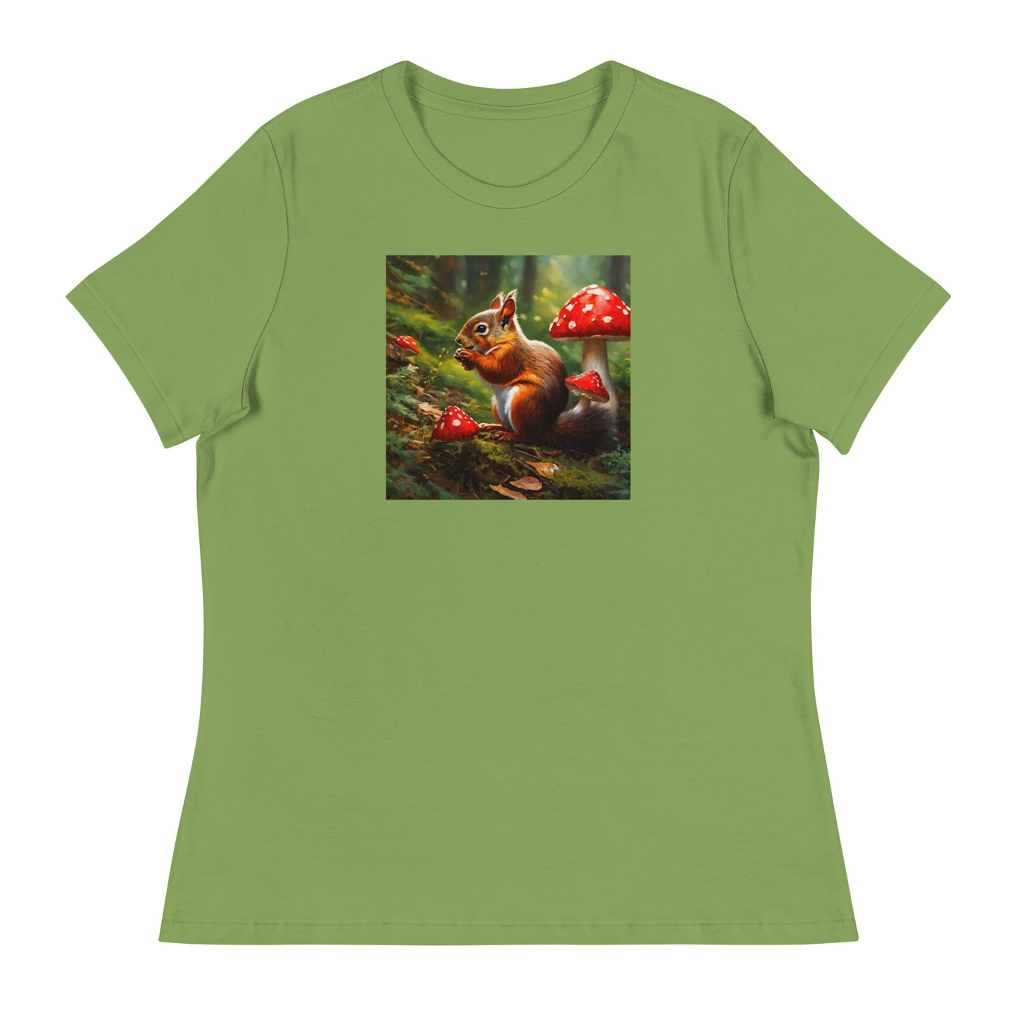 Forest Squirrel Women's Animal Lover T-Shirt Leaf