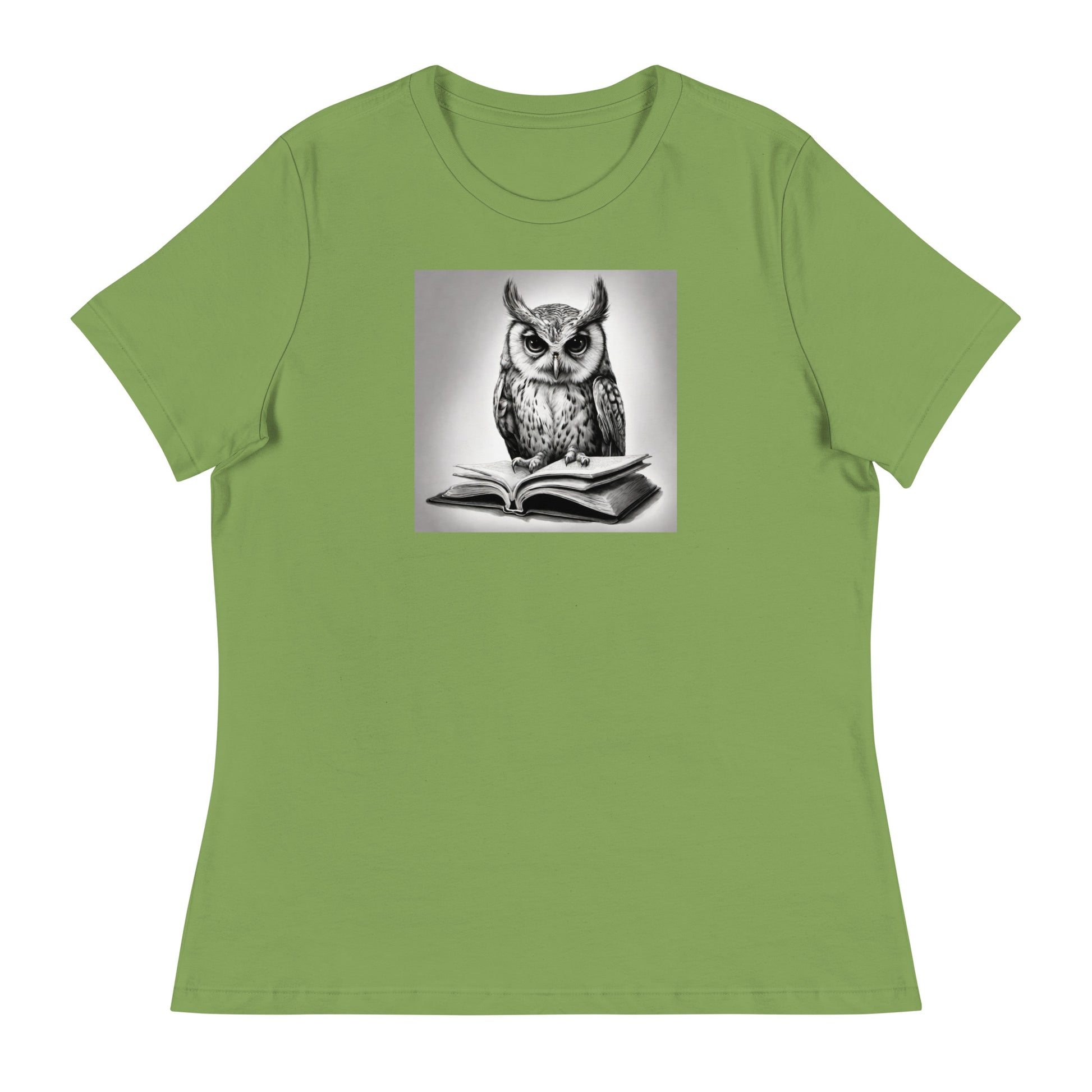 Booksmart Owl Women's Book Lover T-Shirt Leaf