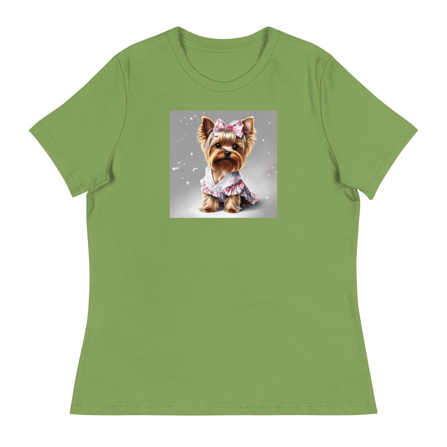 Yorkie Princess Women's Dog Lover T-Shirt Leaf