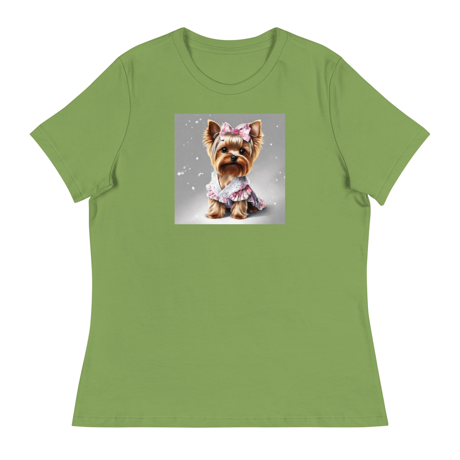 Yorkie Princess Women's Dog Lover T-Shirt Leaf