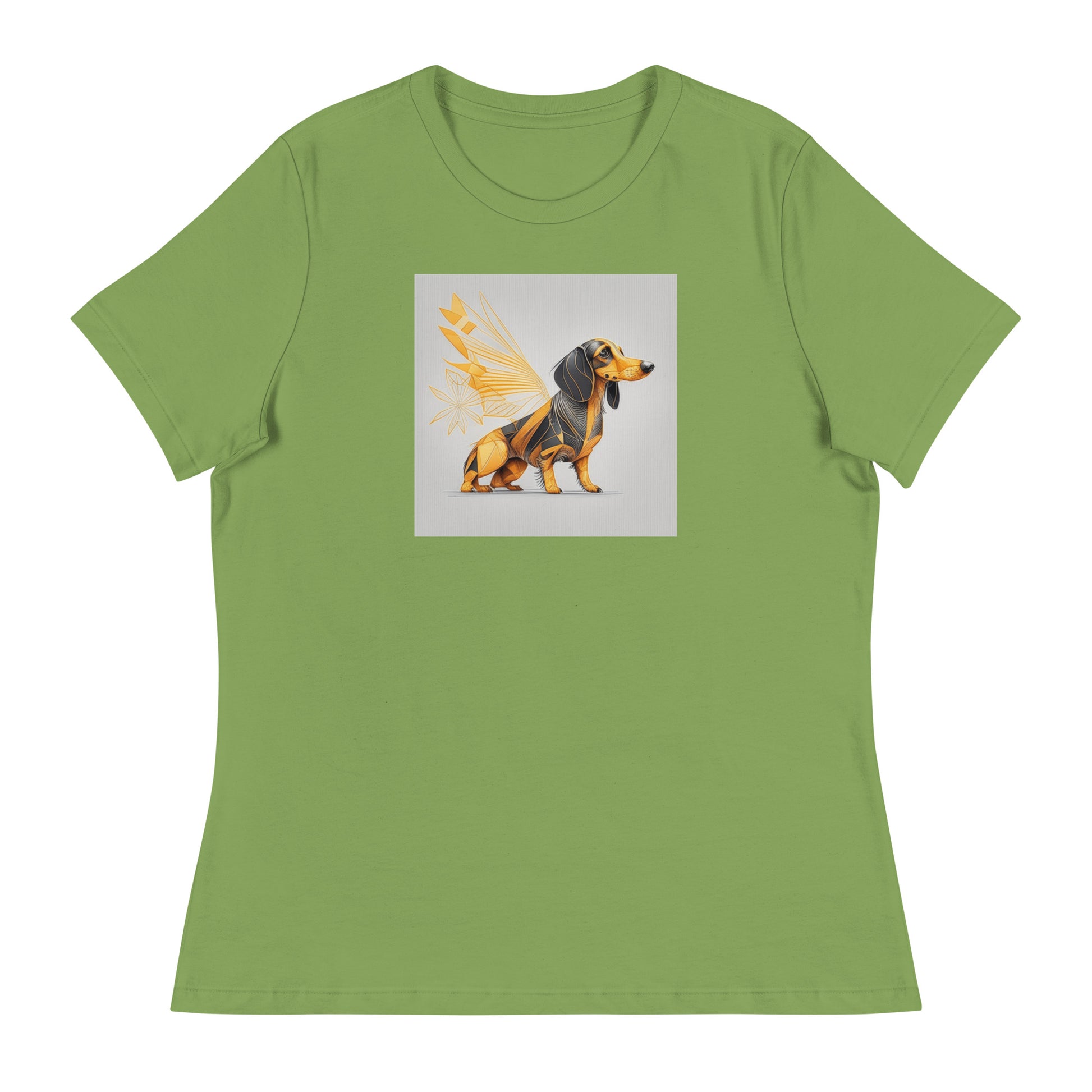 Dachshund with Wings Women's Dog Lover T-Shirt Leaf