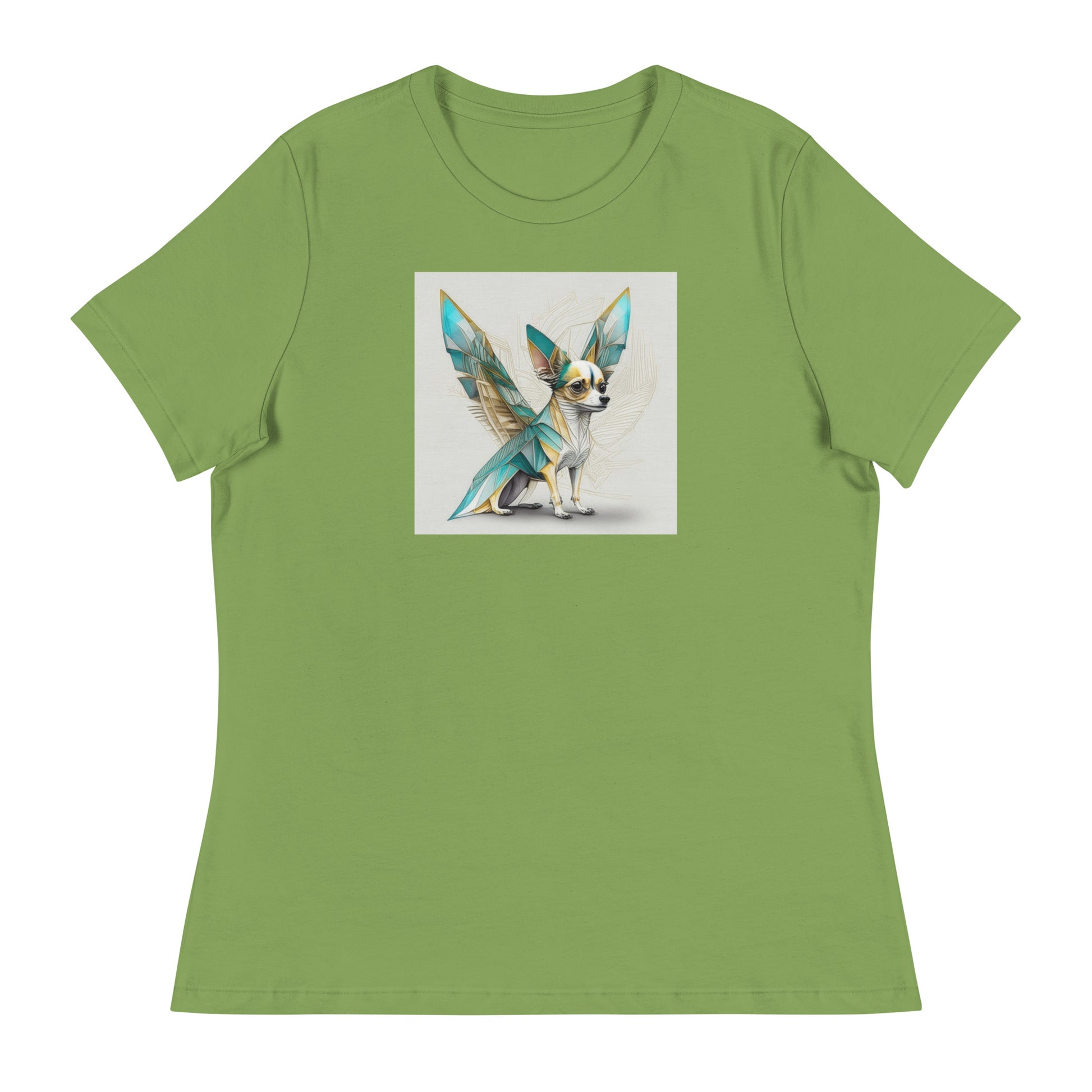 Chihuahua with Wings Women's Dog Lover T-Shirt Leaf