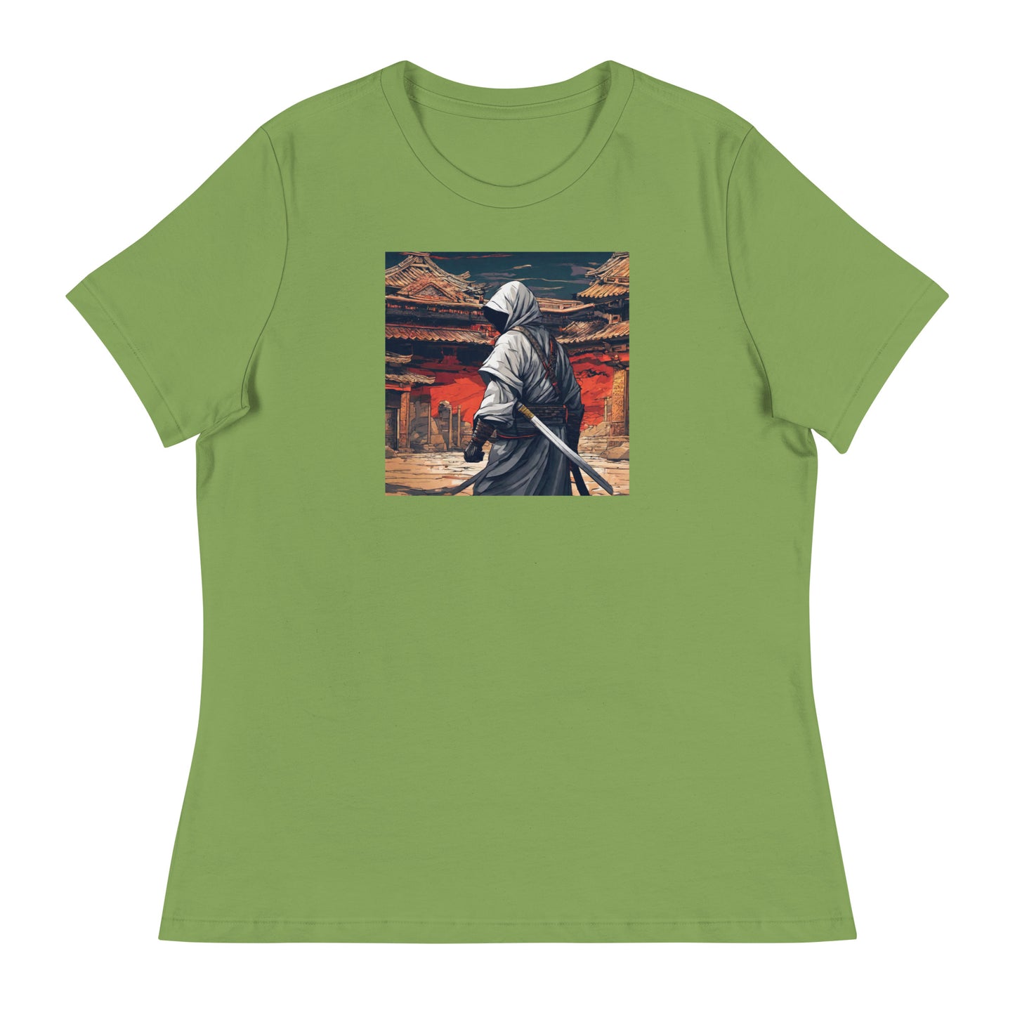 Shadowy Samurai Women's Anime T-Shirt Leaf