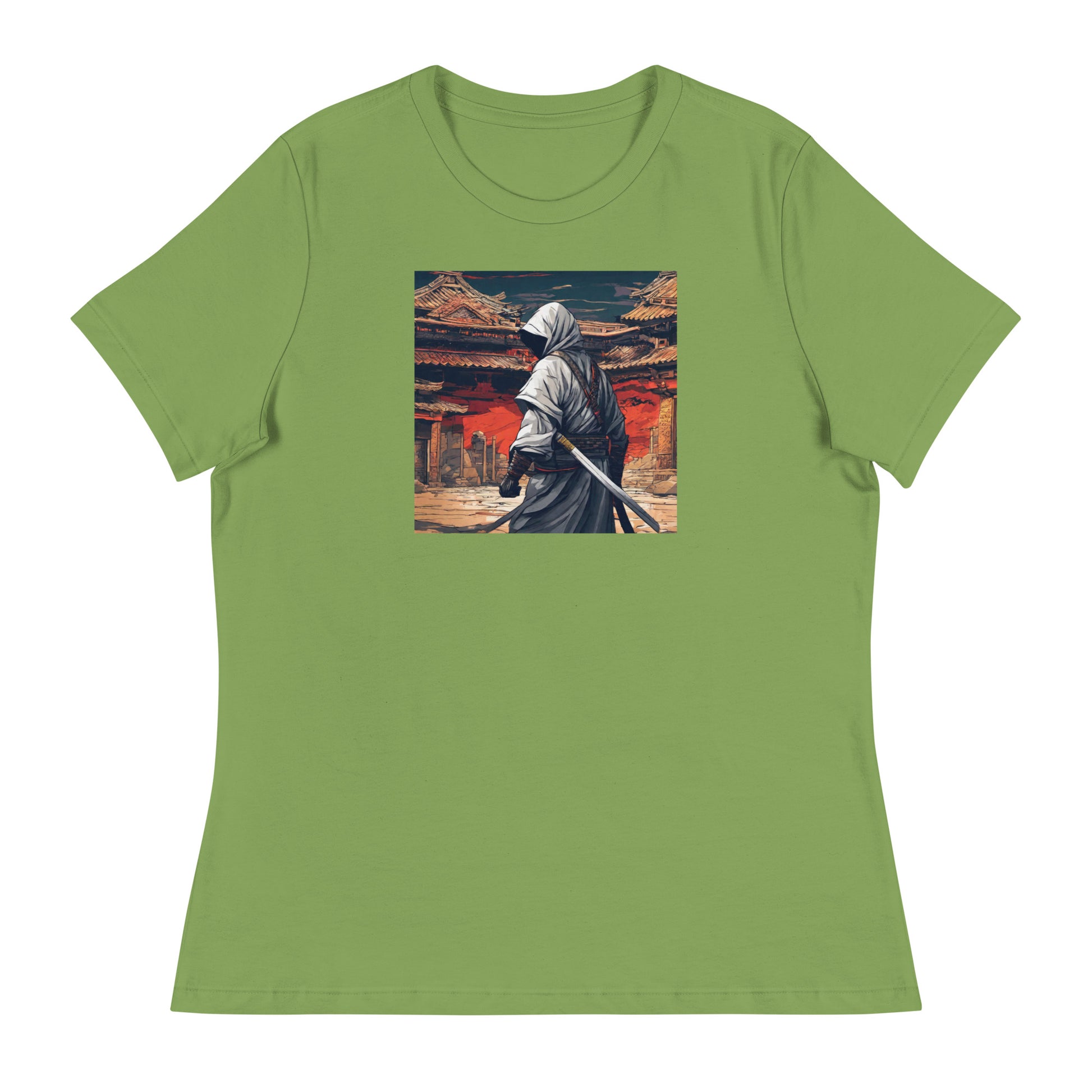 Shadowy Samurai Women's Anime T-Shirt Leaf