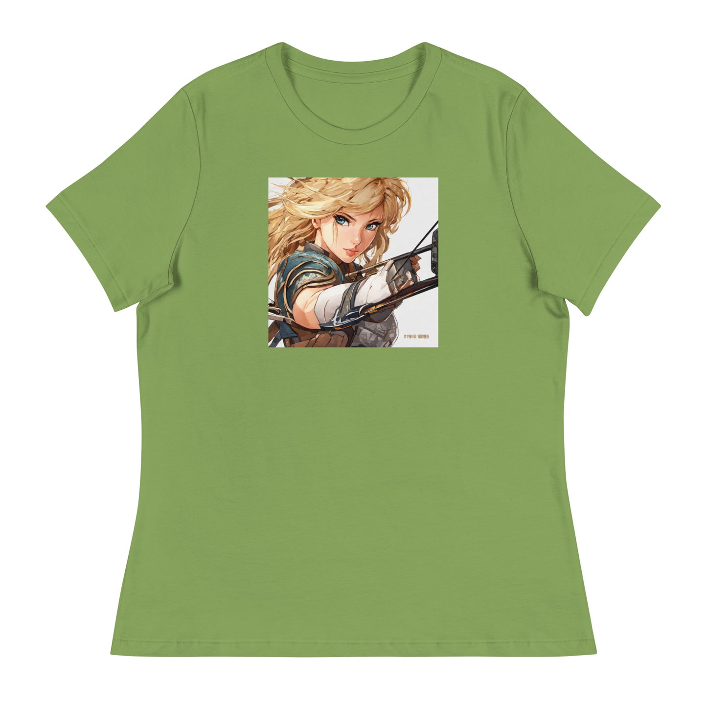 Fierce Shieldmaiden Women's Anime T-Shirt Leaf